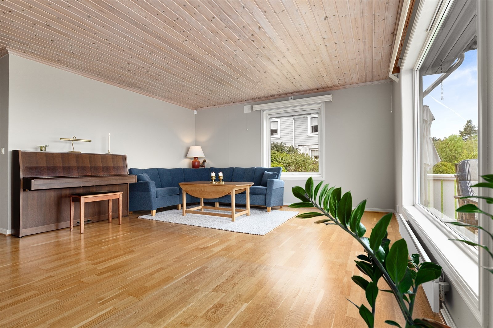 Her er det god plass til romslig sofamøblement Galleribilde