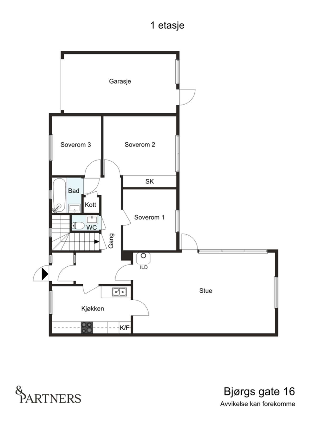 Plantegning 1. etasje Galleribilde
