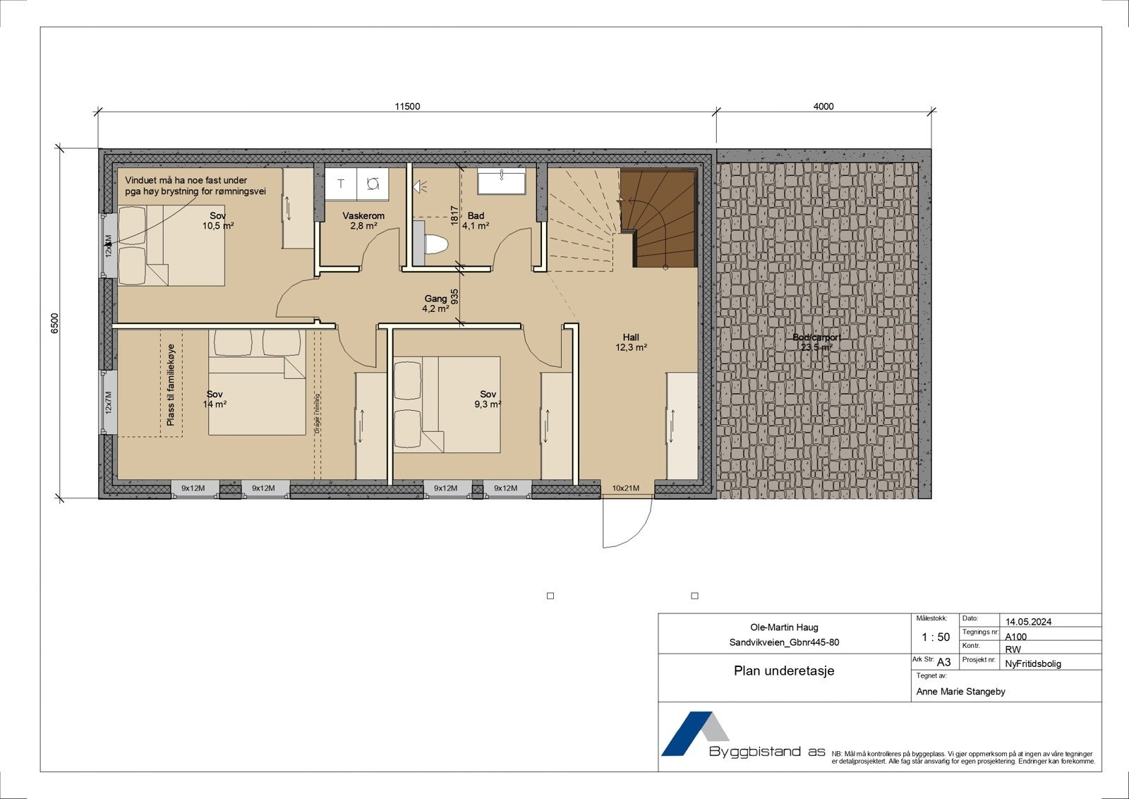 Forslag til hytte som kan oppføres på tomten. Plantegning u.etg. Galleribilde