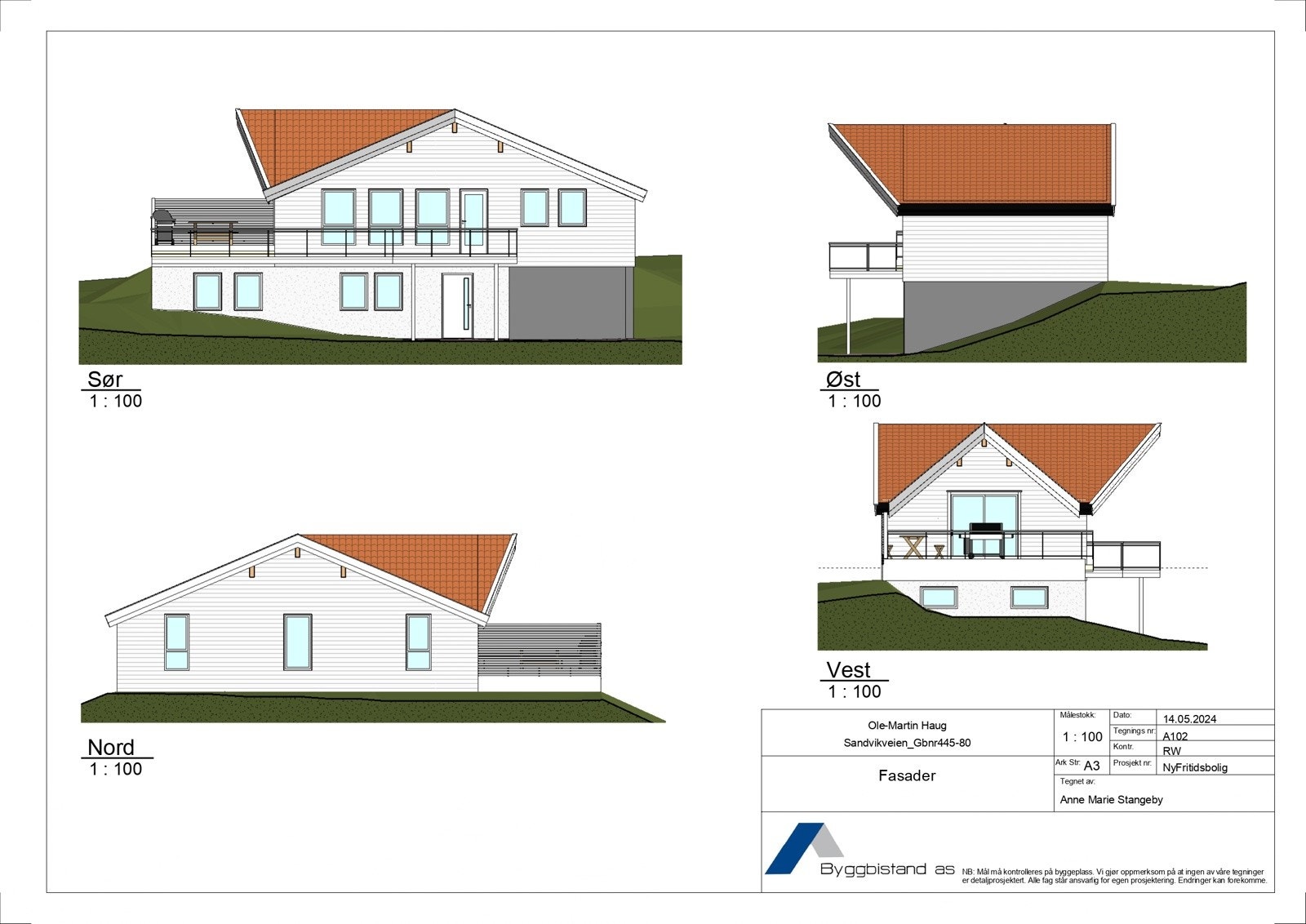 Forslag til hytte som kan oppføres på tomten. Galleribilde