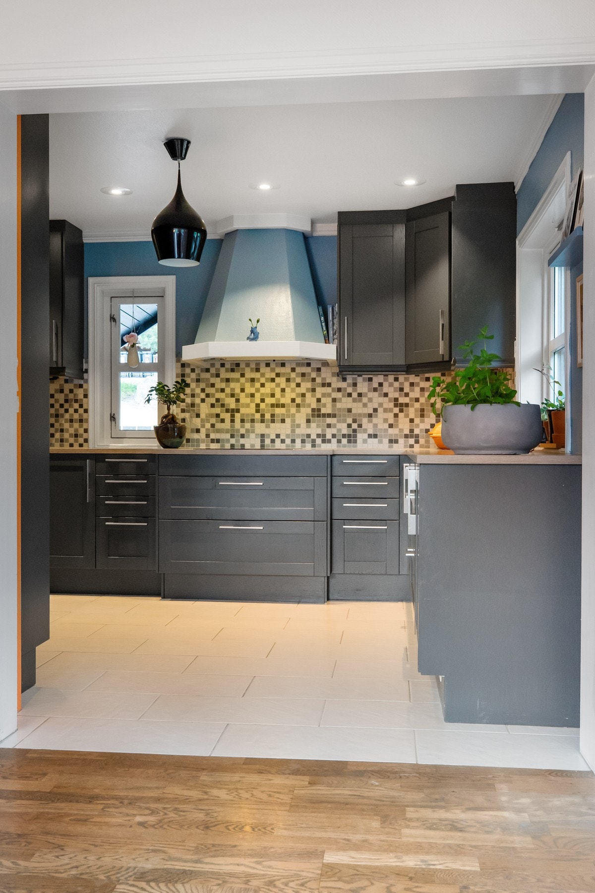 Profilerte fronter, malt i en gråtone Galleribilde