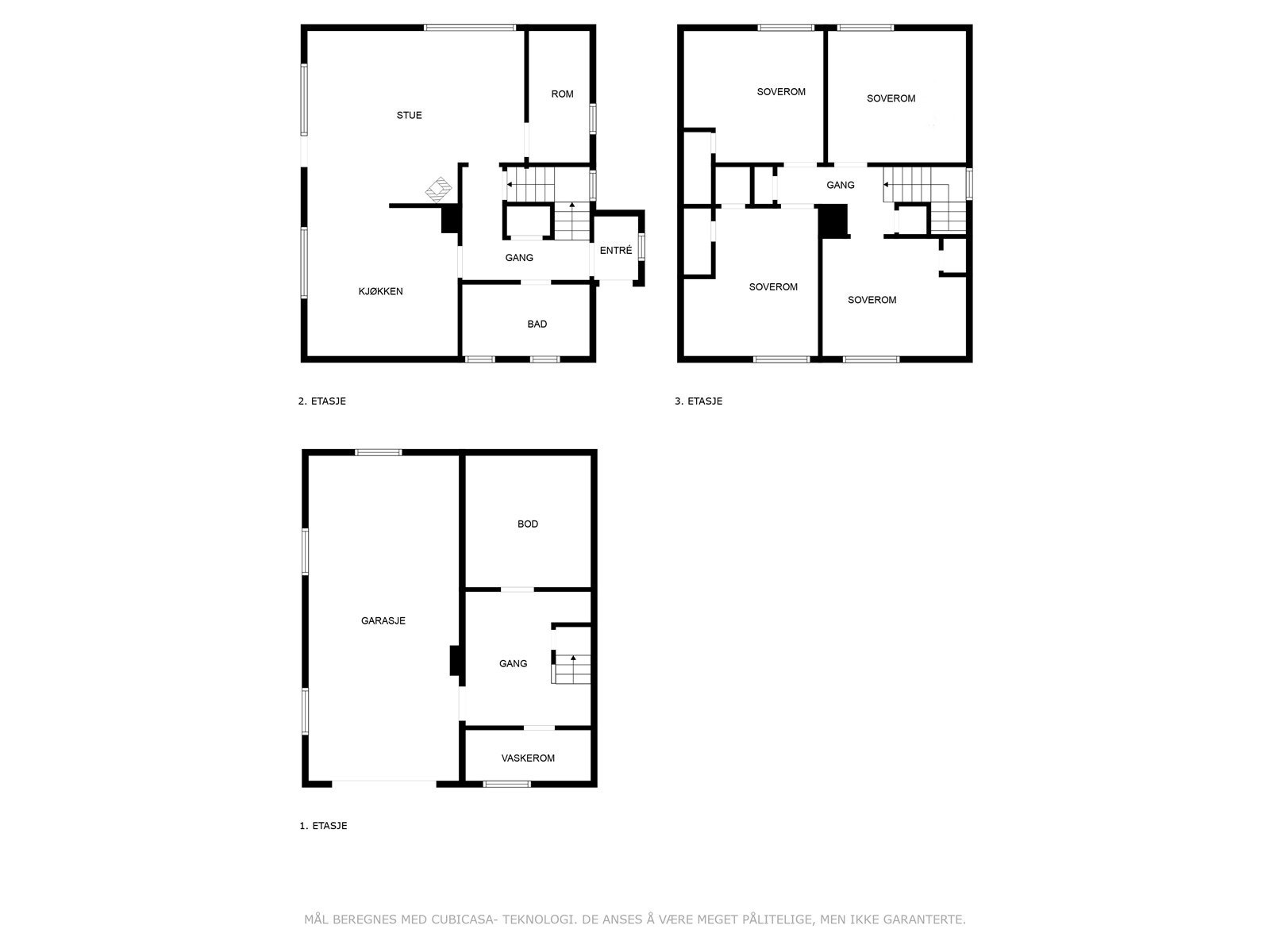 Plantegning alle etasjer. Galleribilde