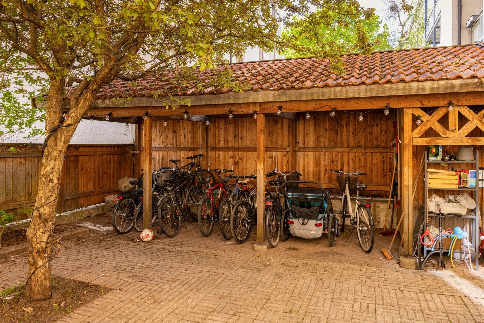 Felles sykkelparkering. Galleribilde