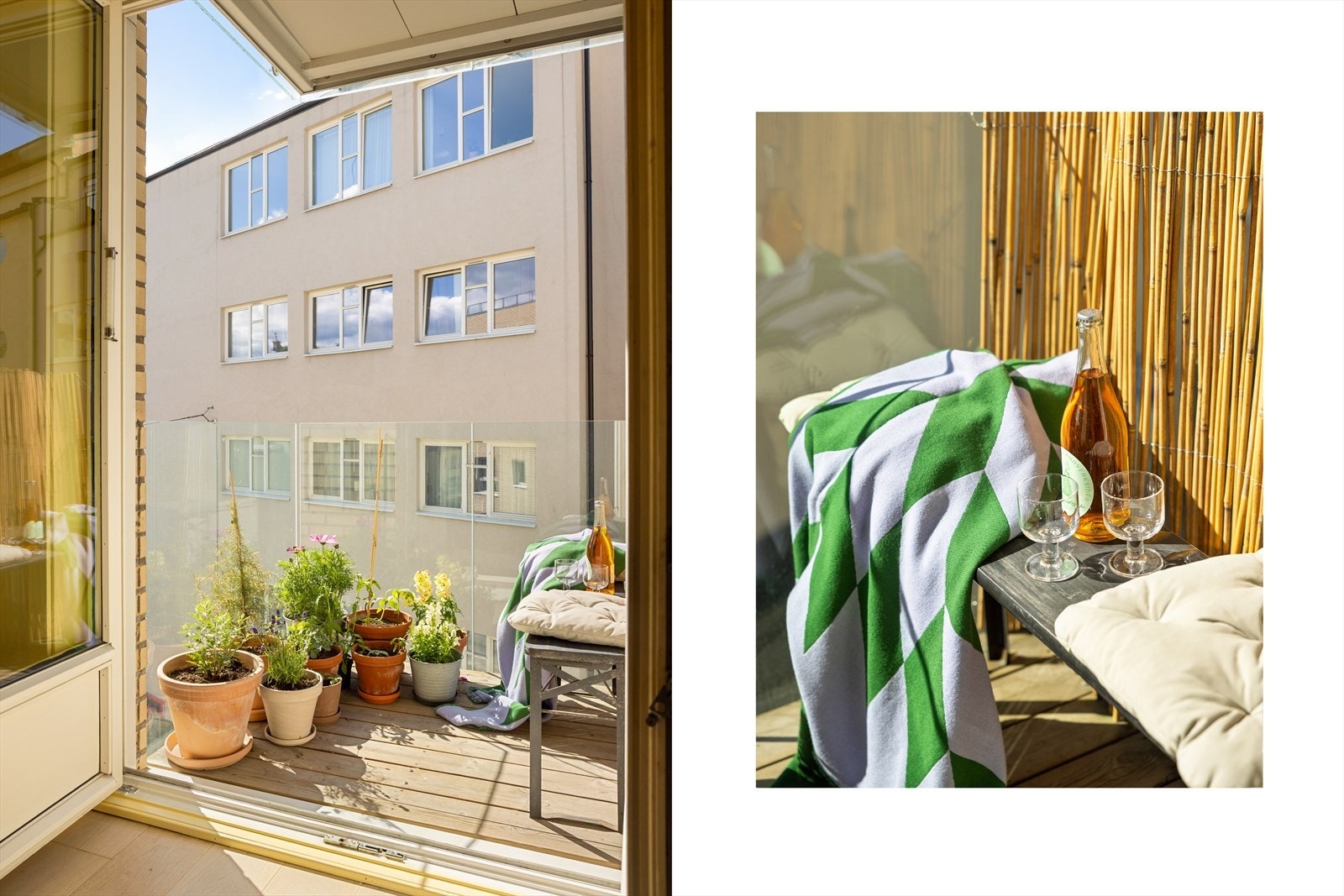 Leiligheten har utgang til en nordvestvendt, overbygget balkong fra 2019. Galleribilde