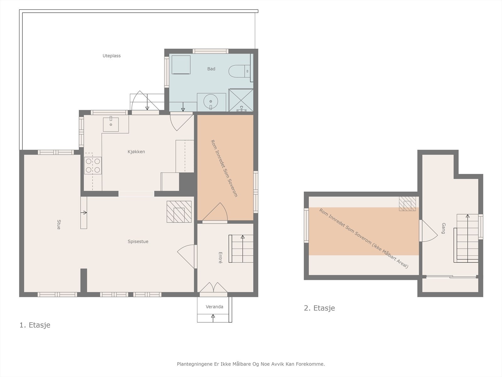 Plantegning begge etasjer Galleribilde