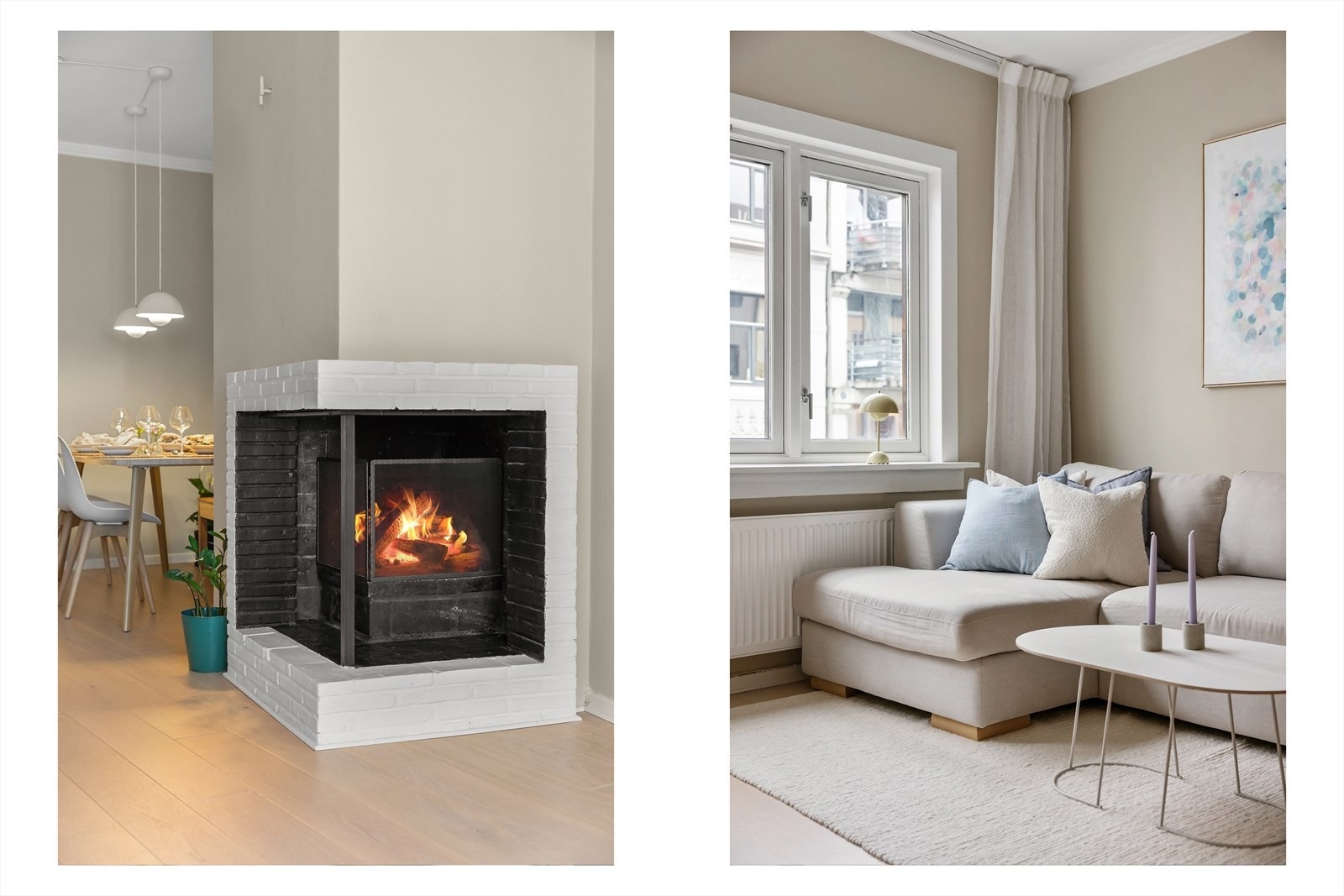 Pen, åpen peis Galleribilde