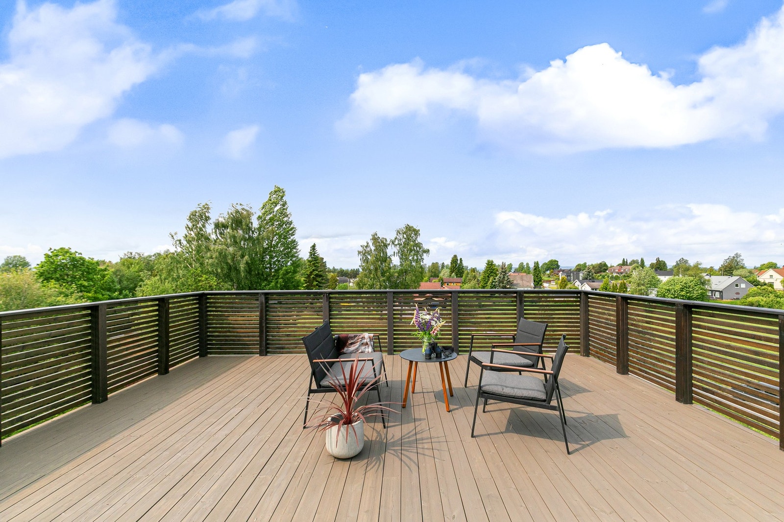 Takterrassen med nydelig utsikt mot Mjøsa og omkringliggende landskap Galleribilde