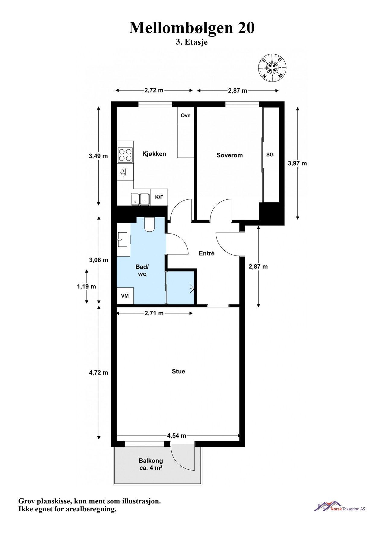 Med boligen følger 1 kjellerbod på ca. 4,4 m² Galleribilde