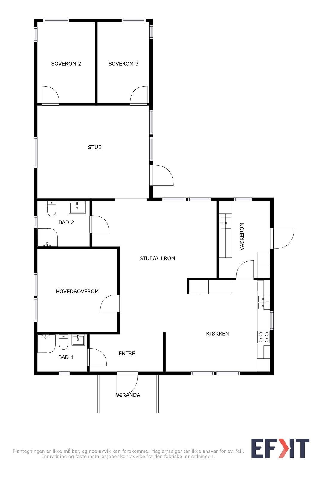 Plantegning av Fyrhusvegen 36. Galleribilde
