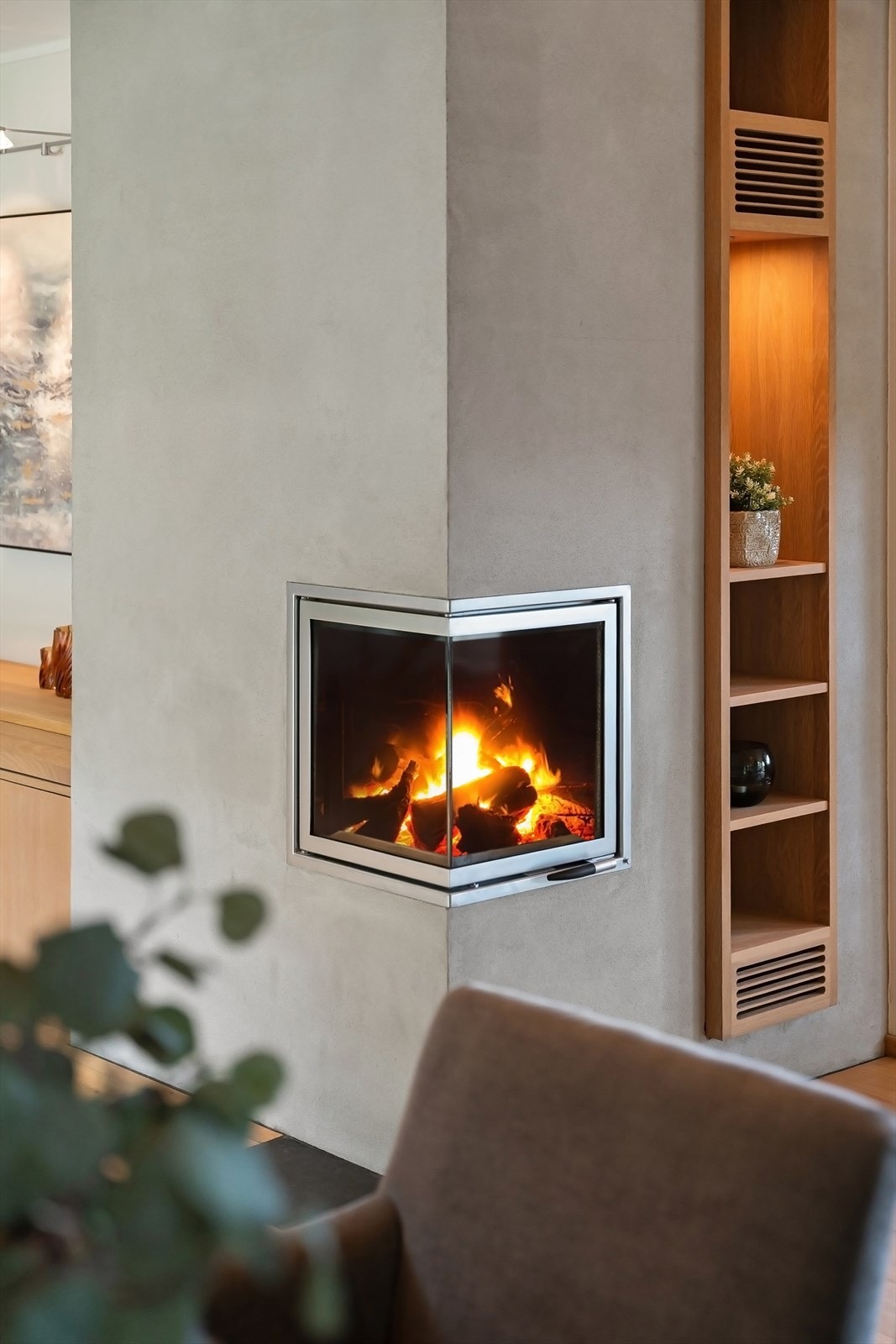 Koselig peis ved spisestuen Galleribilde