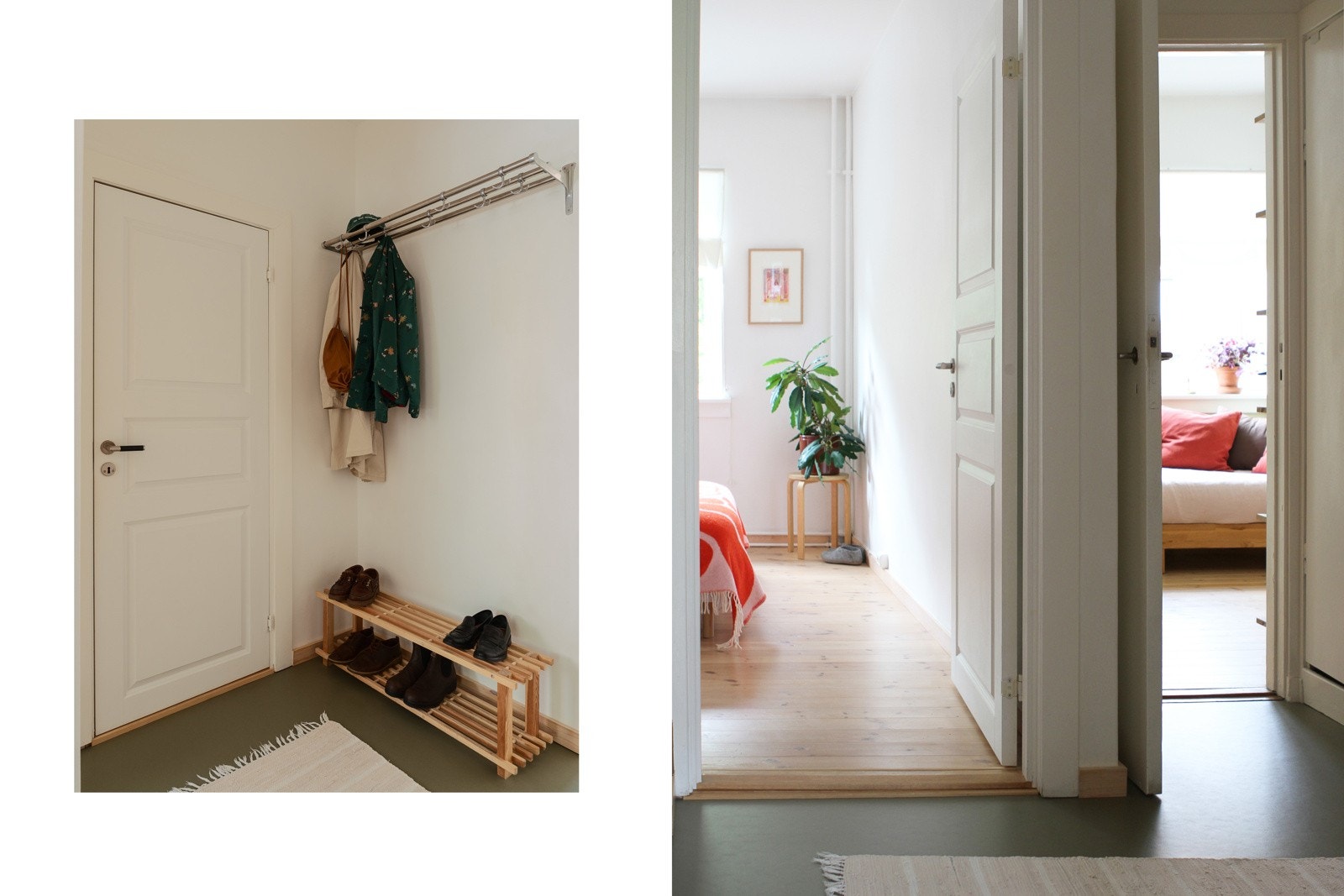 Entré med kott og skohylle til oppbevaring. Boligen disponerer også to boder. Det elektriske anlegget ble oppgradert i 2018-2019. Galleribilde