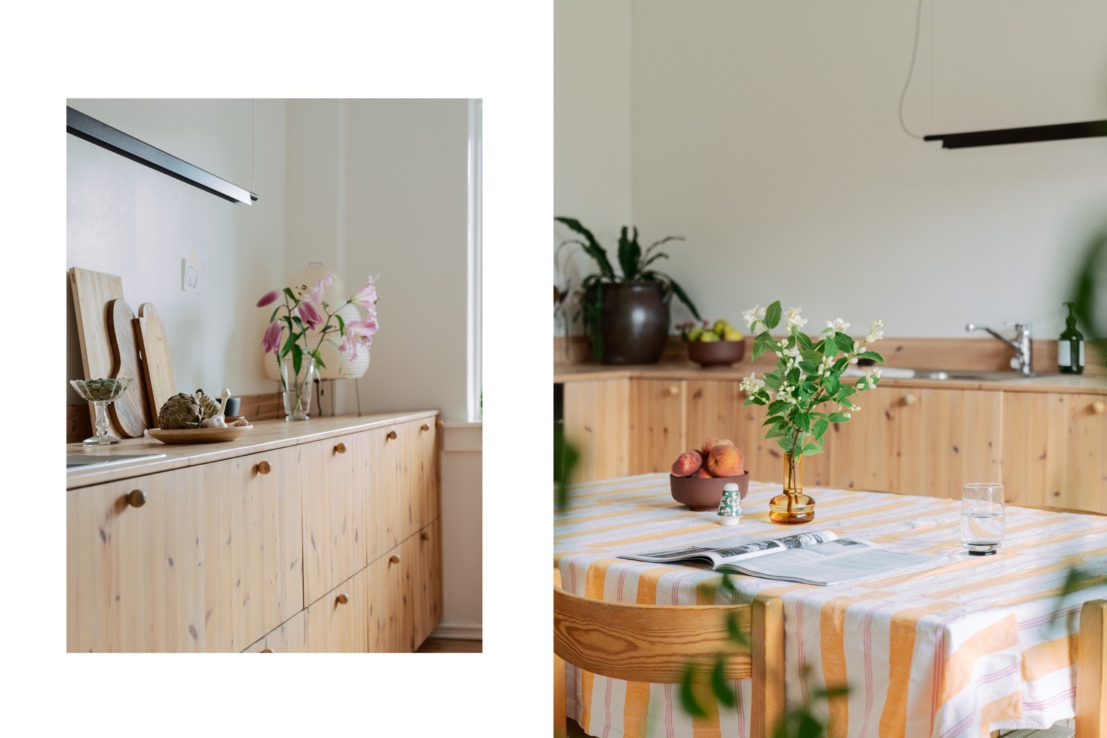 Selgers ord: "Vi flyttet og åpnet kjøkkenet slik at det ble et stort og luftig rom med en romslig spiseplass - et rom hvor vi har hatt mange hyggelige middagsselskaper og er et naturlig samlingspunkt i leiligheten." Galleribilde