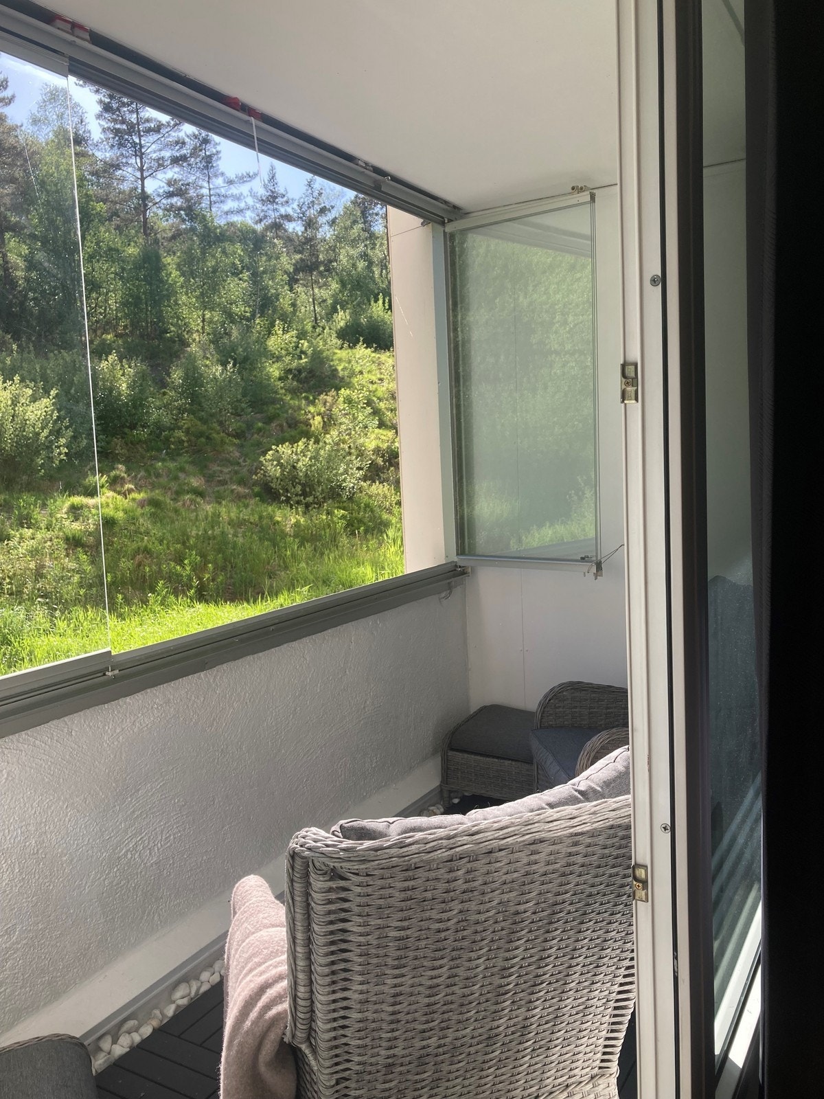 utssyn til hage og skog fra egen balkong. Galleribilde