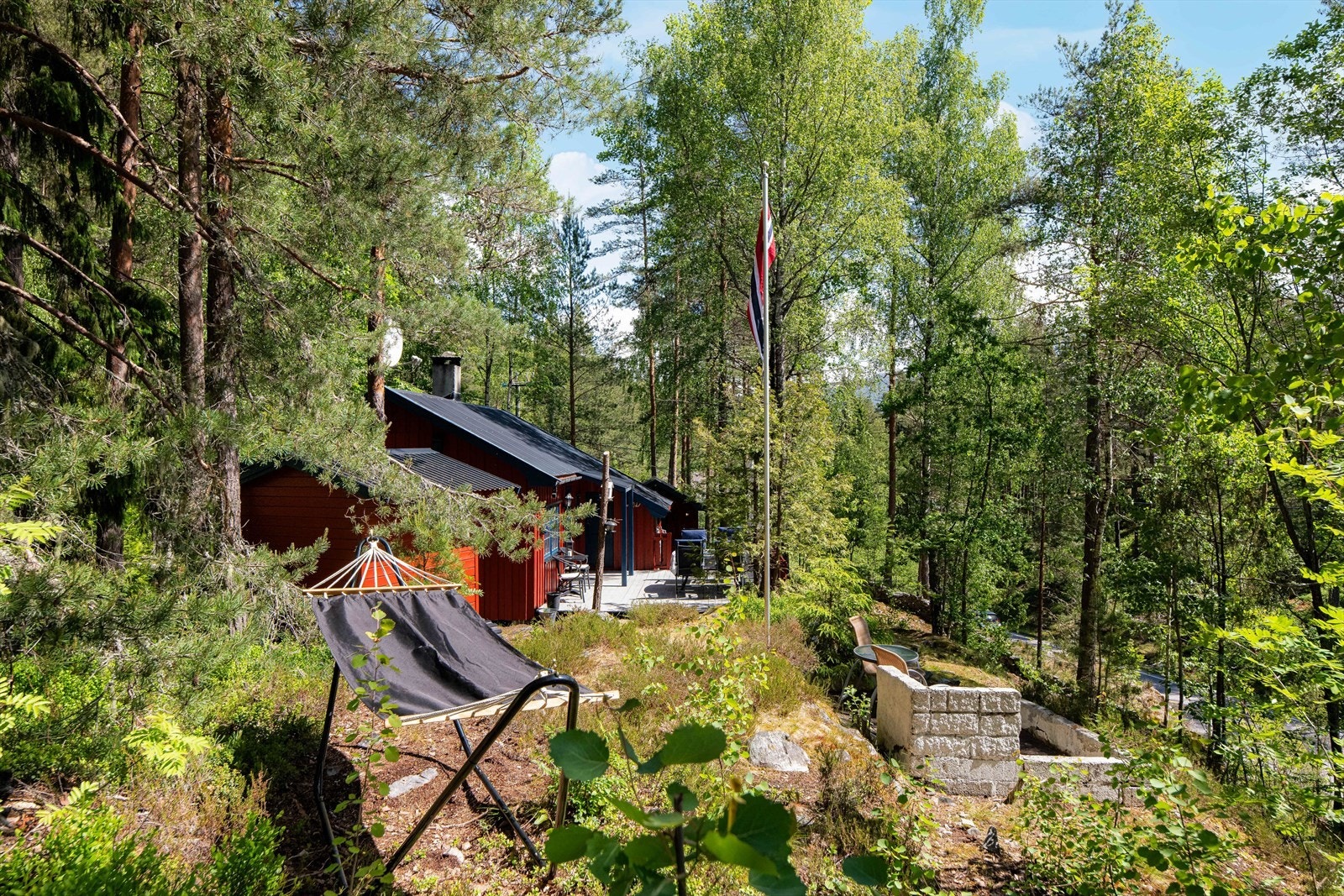 Det er innlagt strøm, og hytta er utstyrt med snurredo. Bilvei helt frem til eiendommen, og tinglyst båtplass på nedsiden i Seljordsvannet medfølger. Galleribilde