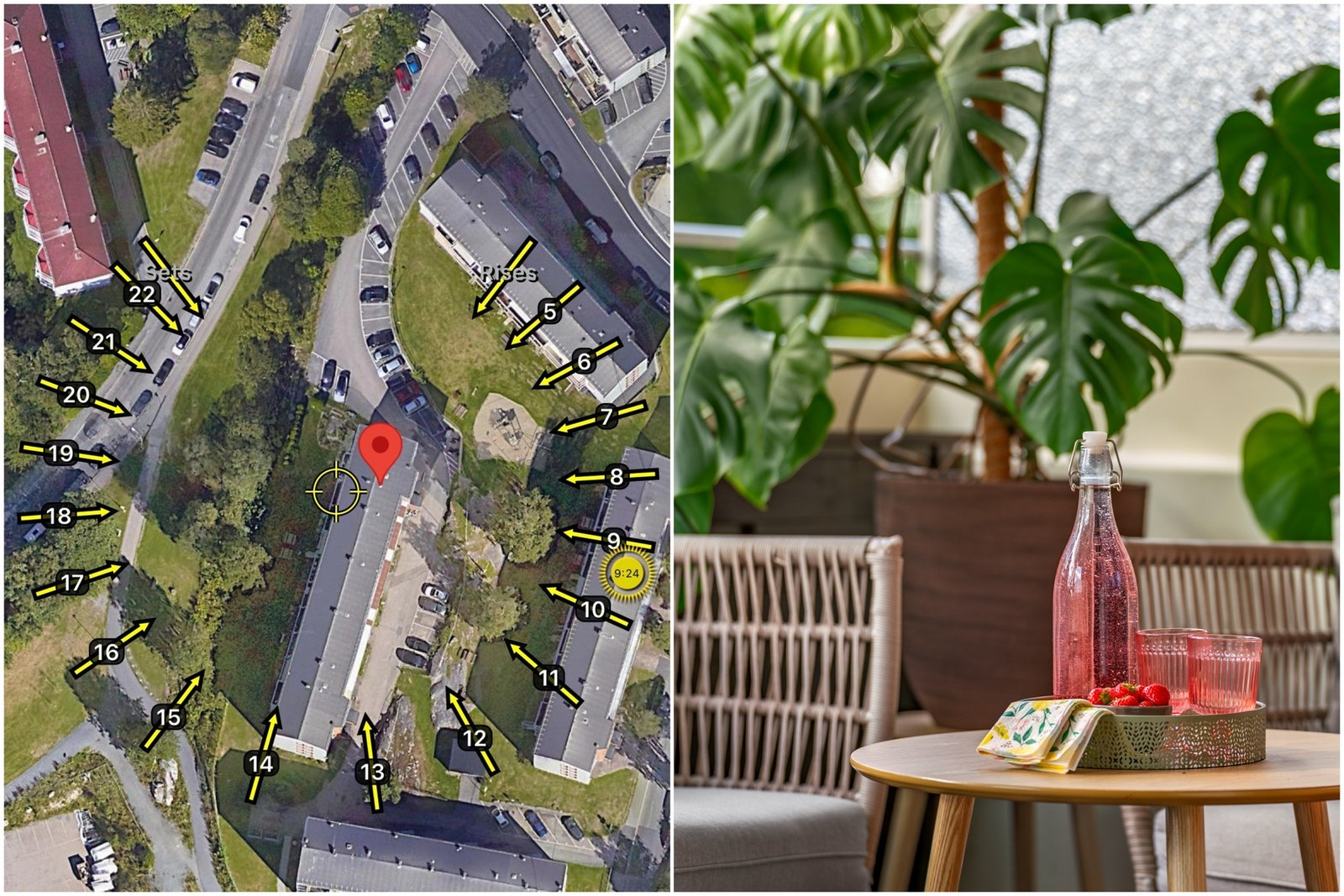 Den nordvestvendte beliggenheten sørger for fine solforhold på balkongen. Galleribilde