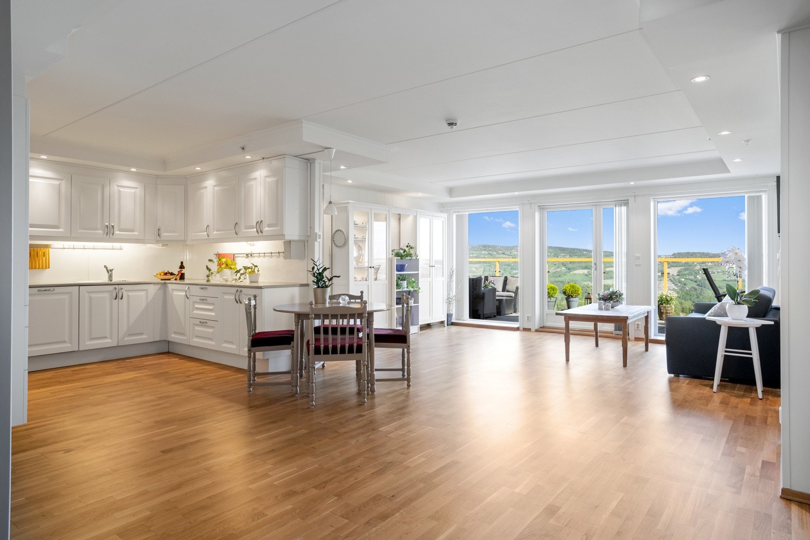 Delvis åpen stue- kjøkkenløsning. Galleribilde