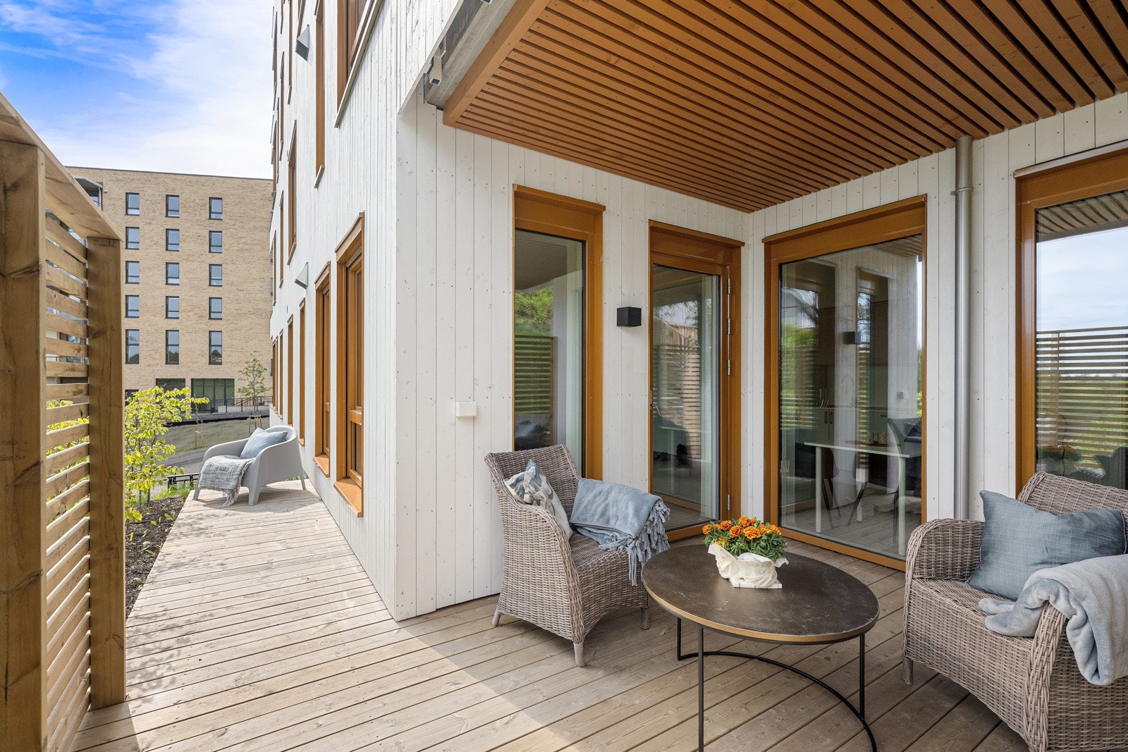 Leiligheten har en skjermet beliggenhet innerst på feltet. Galleribilde