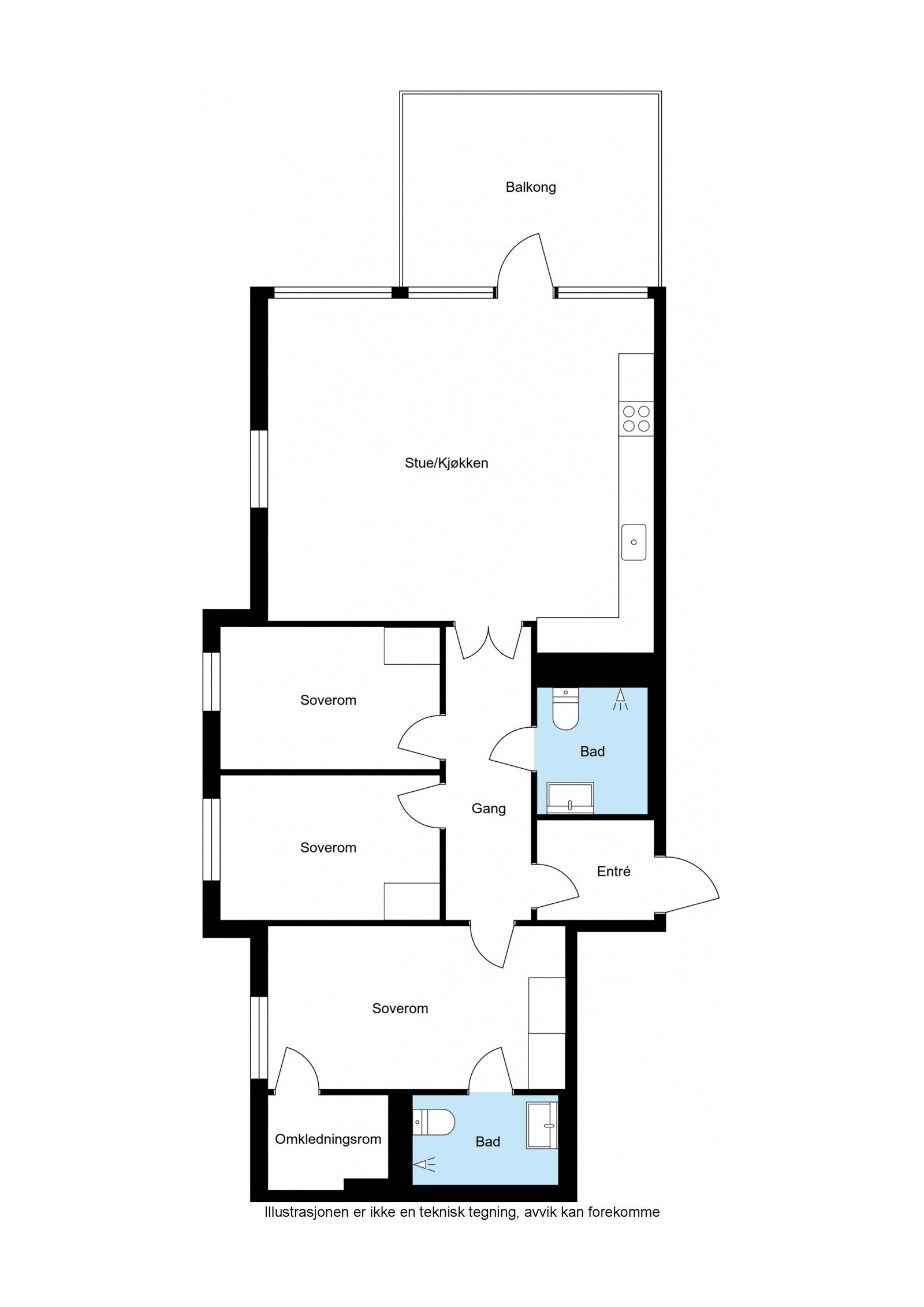 Floorplan letterhead - Nadderudveien 1C 201 - 1. Etasje - 2D Floor Plan Galleribilde