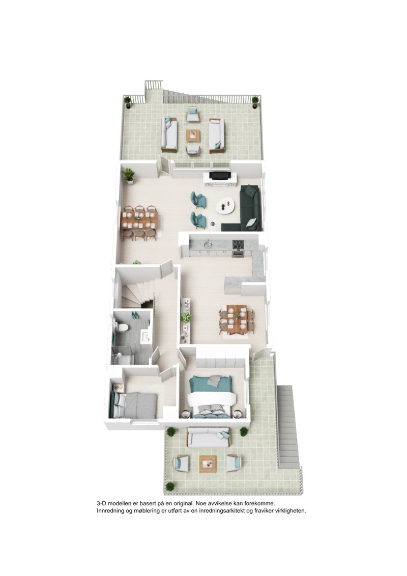 3D Plantegning 1. etasje Galleribilde