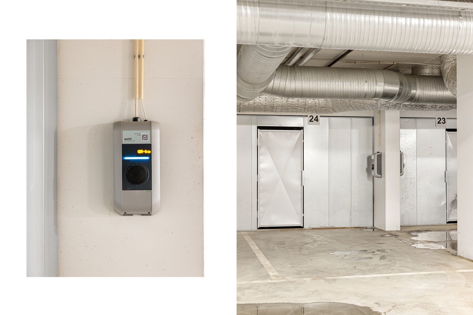 Det er egen garasjeplass tilhørende boligen med el-lader Galleribilde