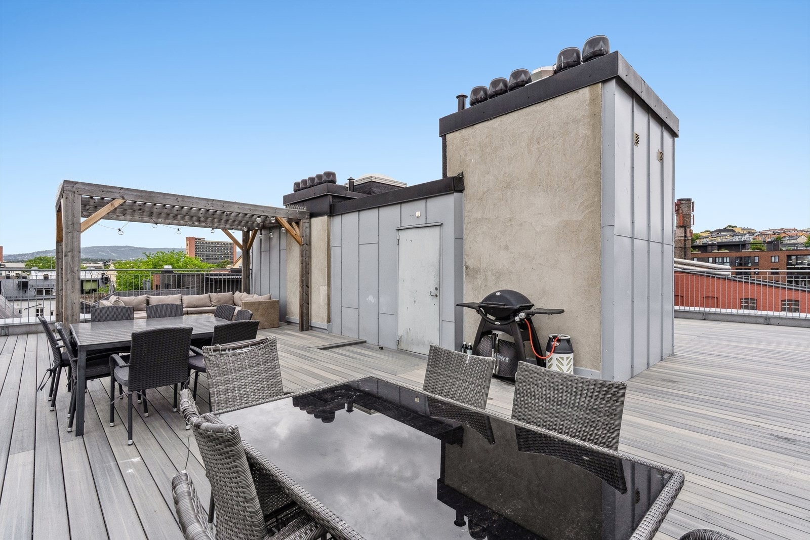 Sameiet har en felles takterrasse som alle beboere kan disponere. Galleribilde