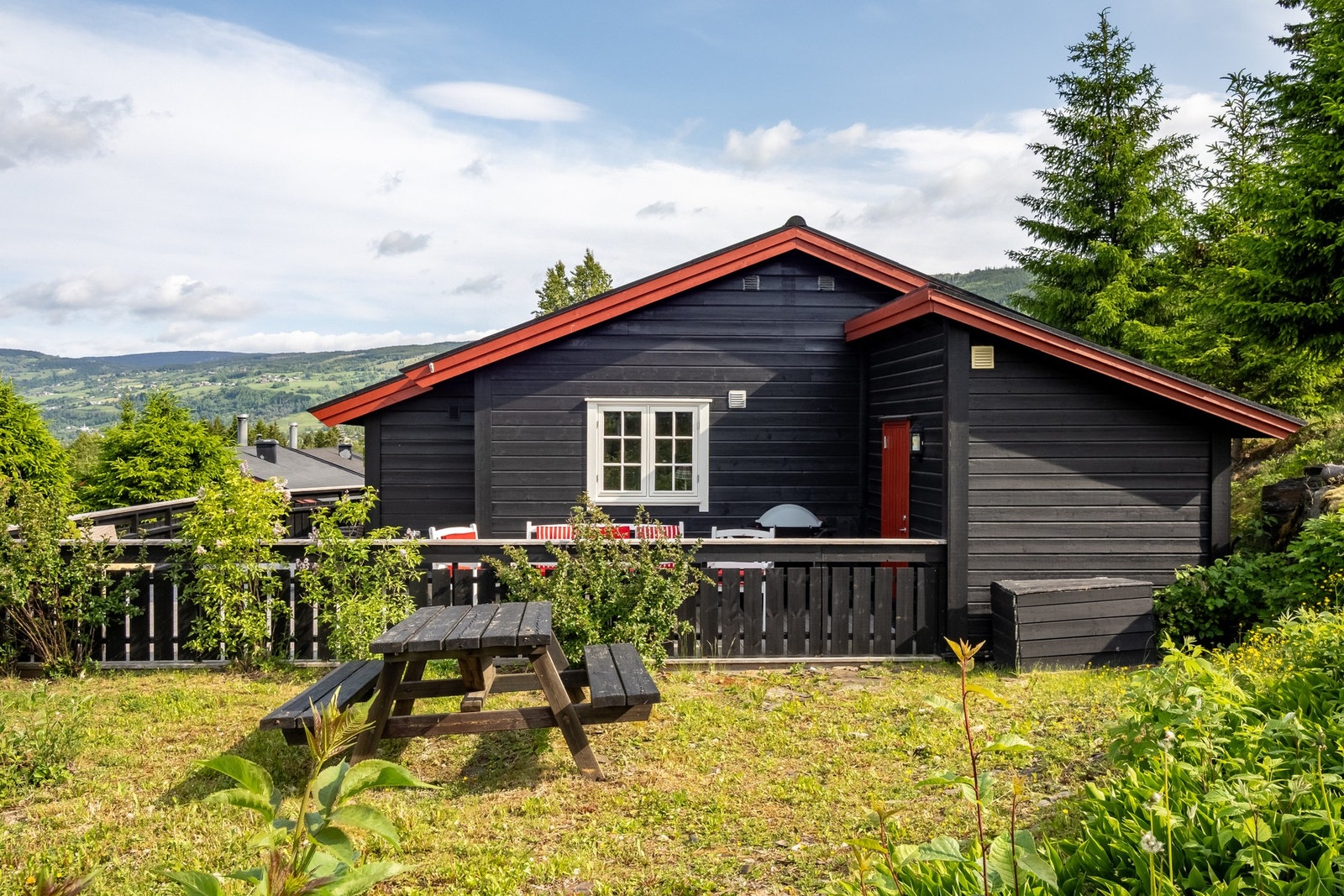 Nytt tak, vindskier, takrenner og skiftet panel mot sør. Galleribilde