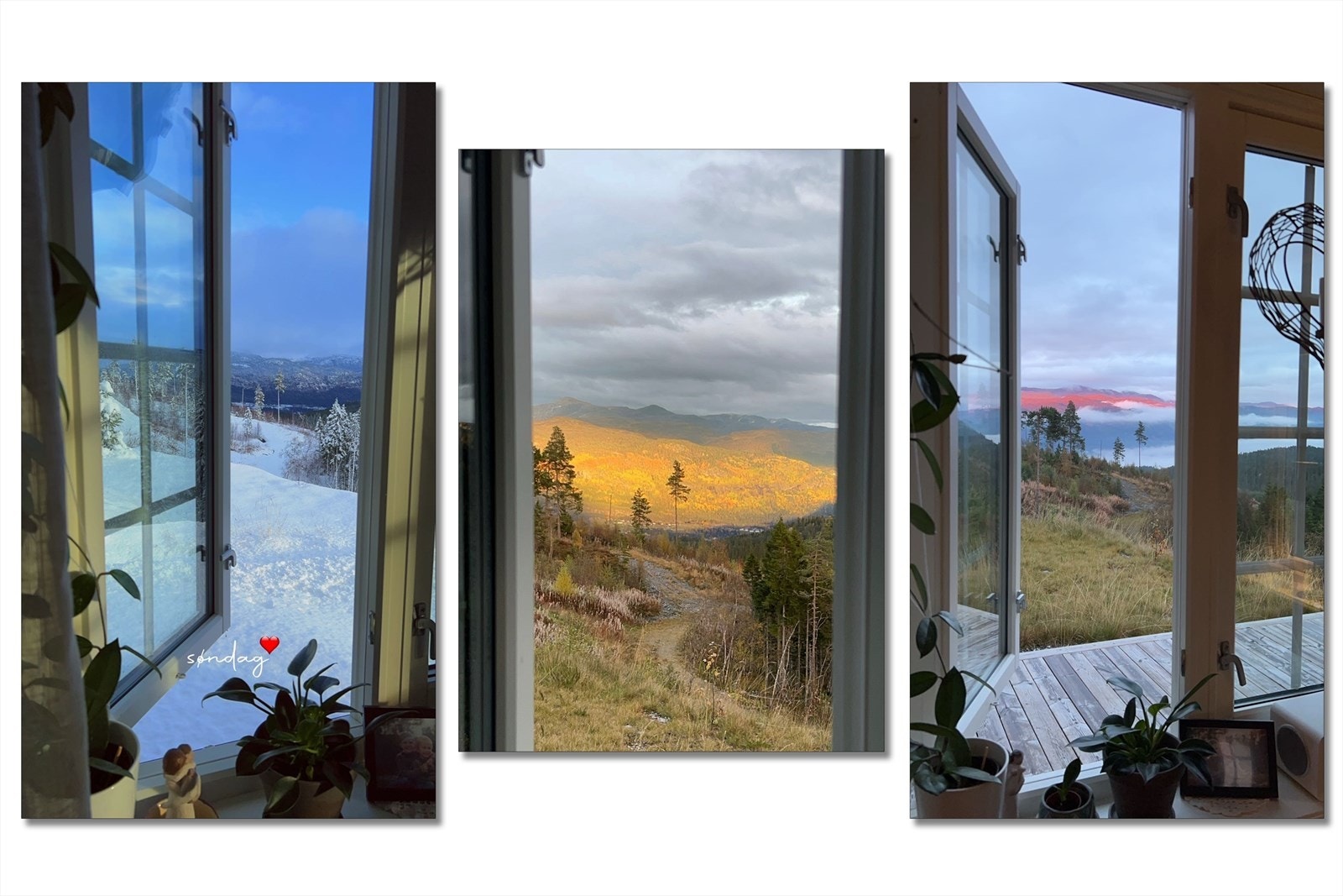 Utsiktbilder tatt privat fra hytten. Galleribilde