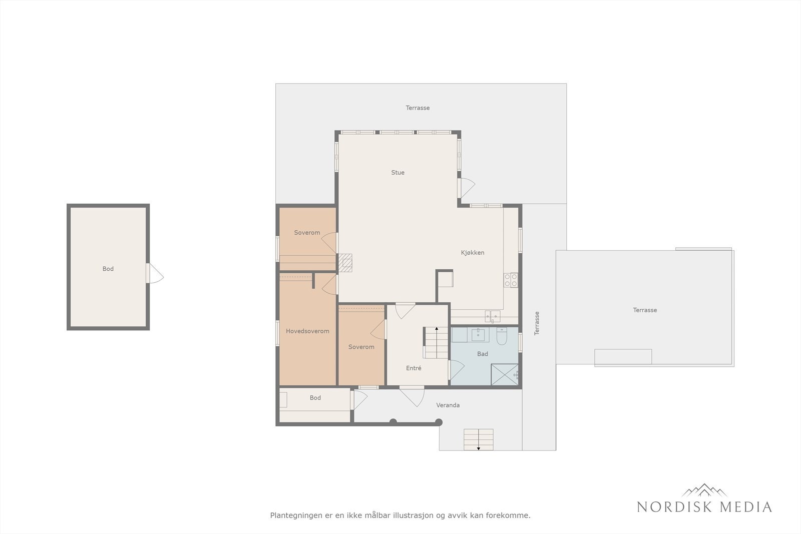 Plantegning 1 etasje. Galleribilde