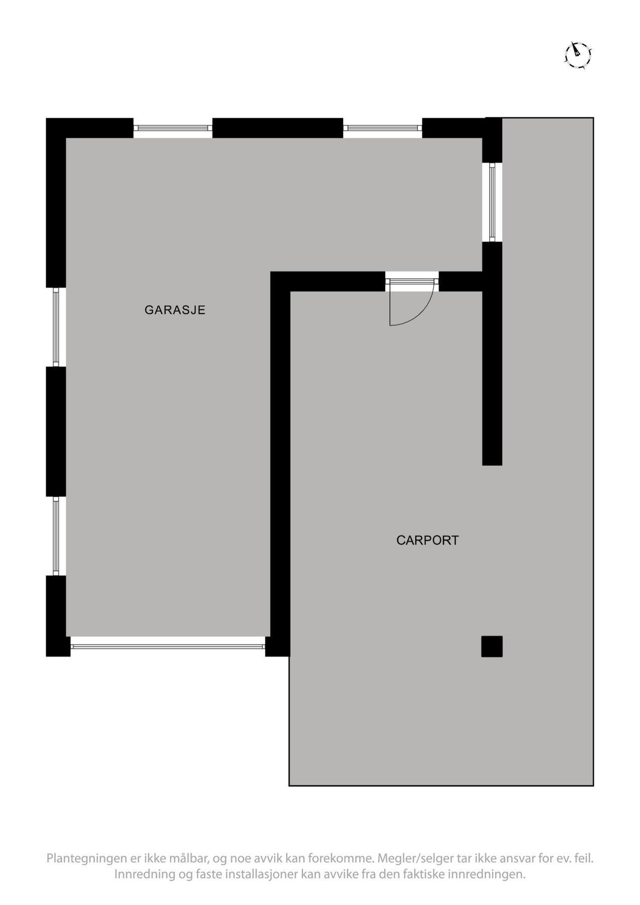 Plantegning av garasje m/carport Galleribilde