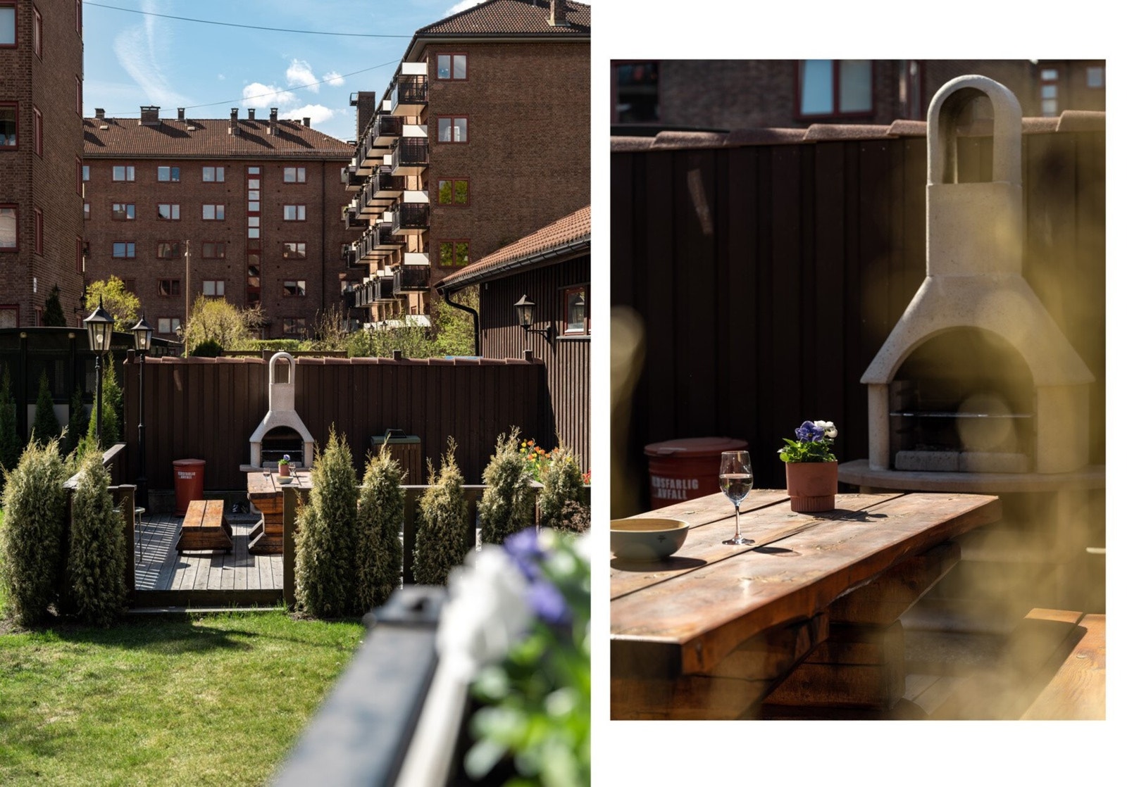 Koselige samlingspunkter i gårdsrommene. Galleribilde