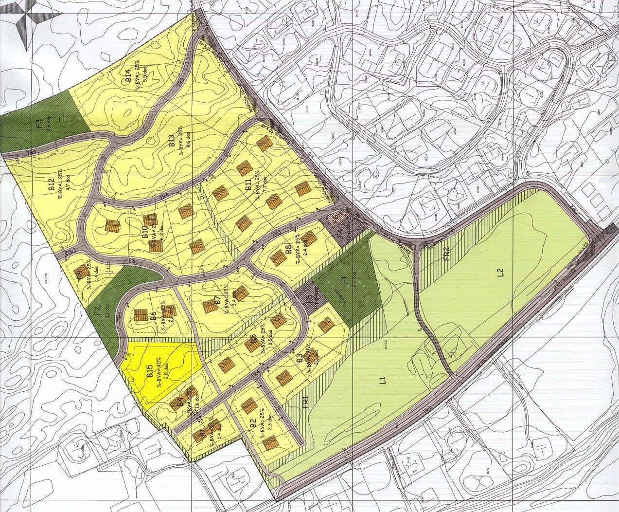 NB. B8/F4 er omregulert til 4mannsboliger (solgt). Se disp sak. Galleribilde