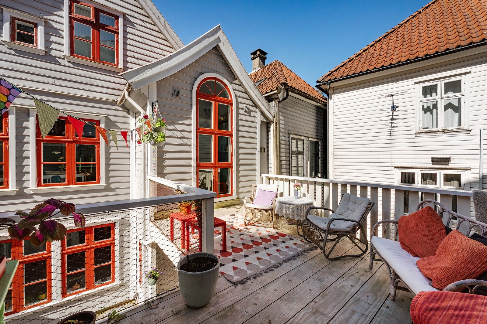 Utearealet både oppe og nede har man helt privat, og er enda en unik detalj man ikke får mange andre steder så sentralt i byen Galleribilde