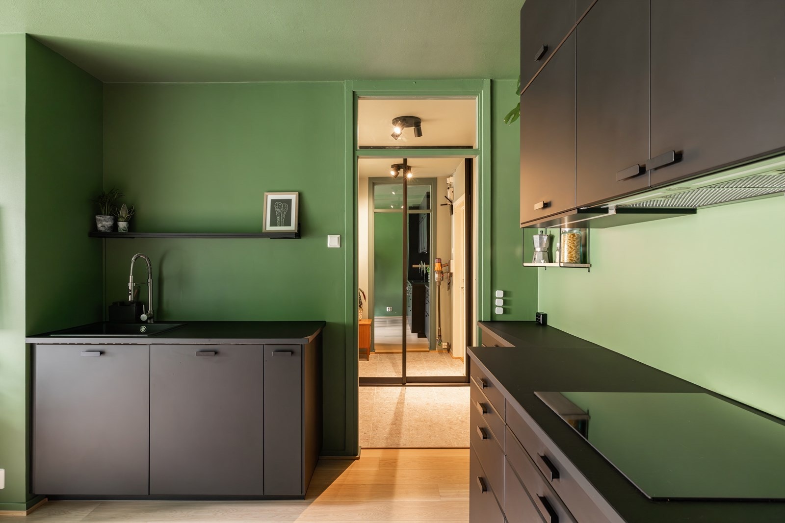 Det er tilkoblet kullfiltervifte over stekesonen Galleribilde