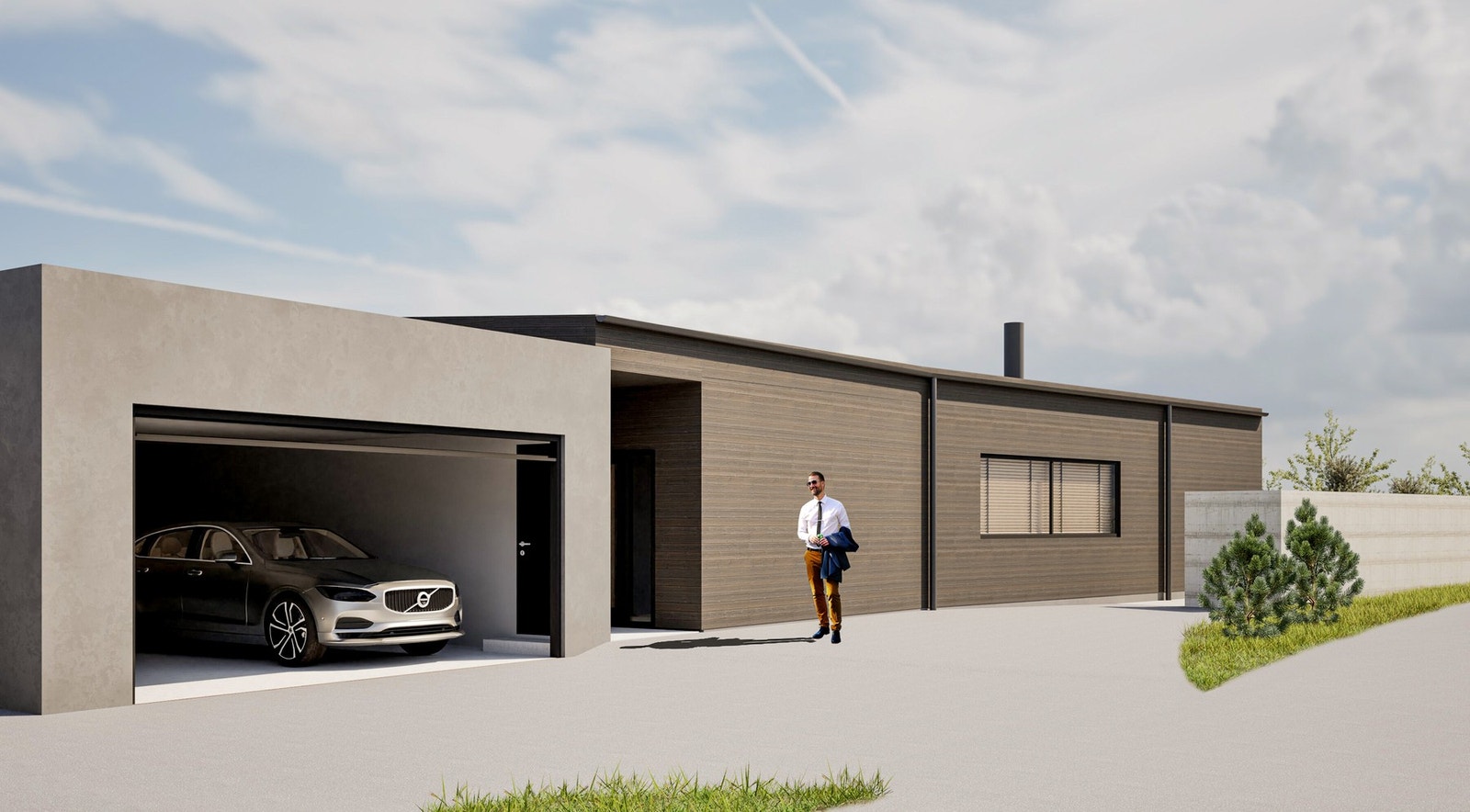 Det foreligger godkjente tegninger til oppføring av enebolig på 261,3 kvm med dobbel garasje. Galleribilde