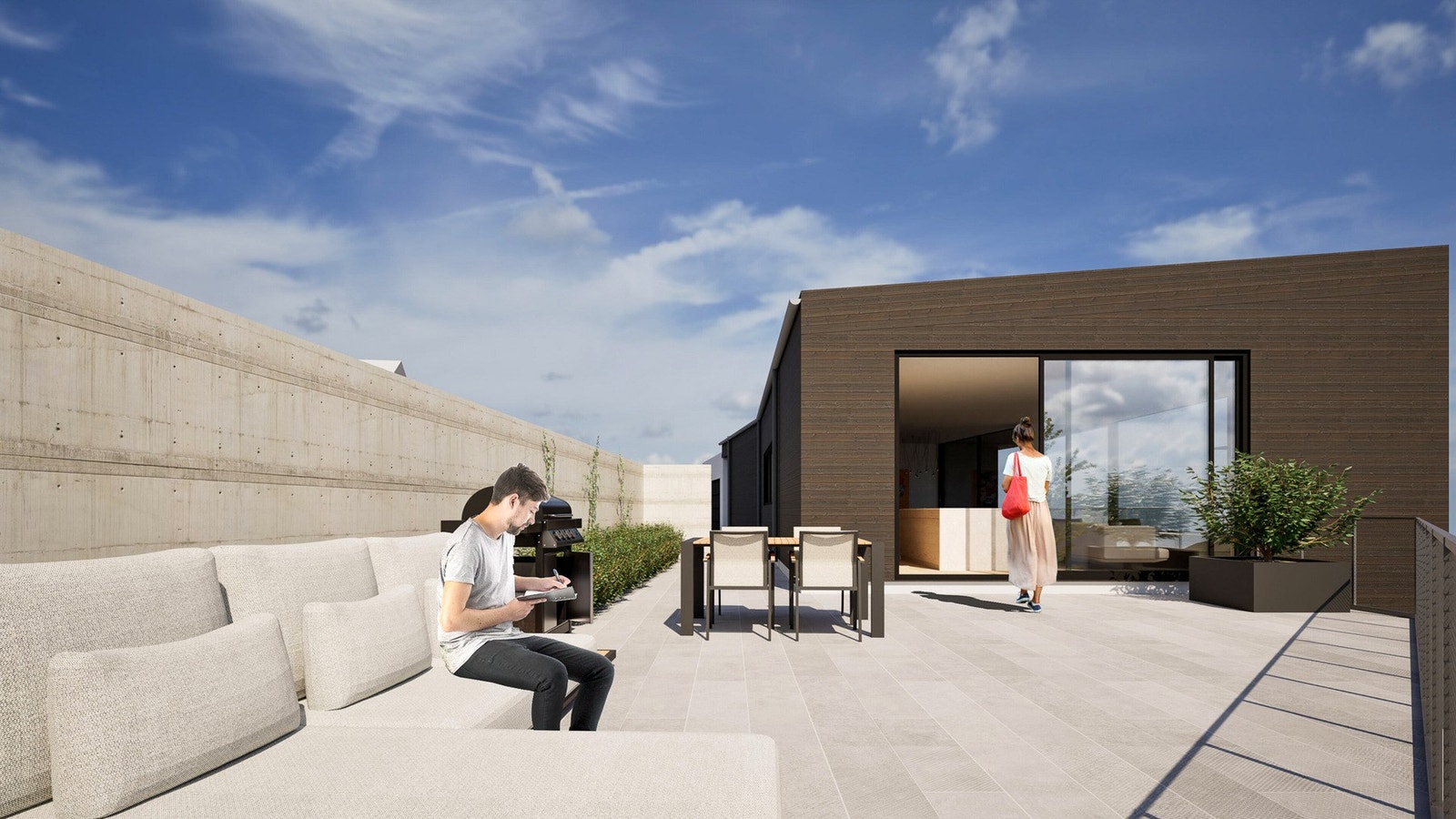 Huset er godt tilpasset tomta og omgivelsene, og fra utearealene vil du kunne nyte både gode solforhold og vakker utsikt. Galleribilde