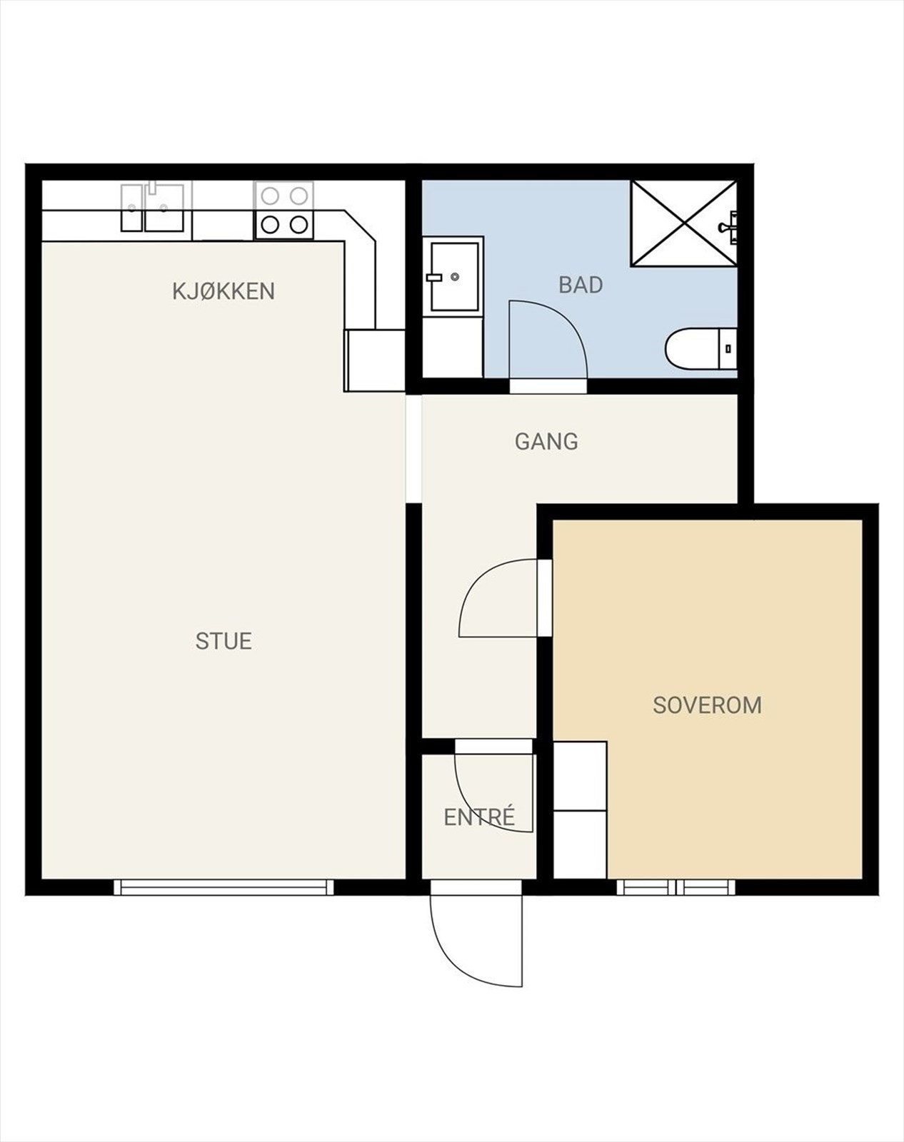 Hybel underetasje Galleribilde