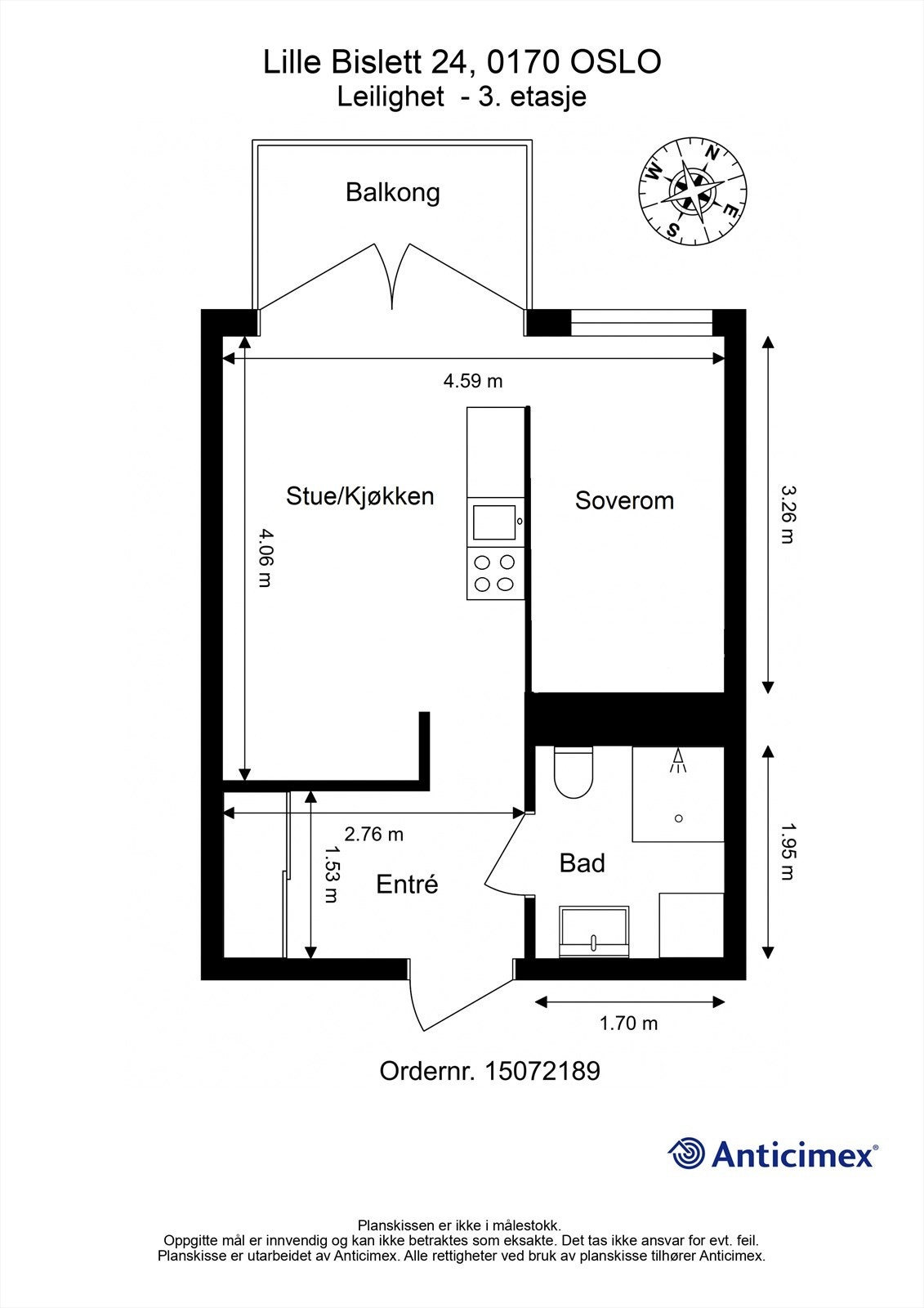 Alternativ plantegning for å etablere soverom. Galleribilde