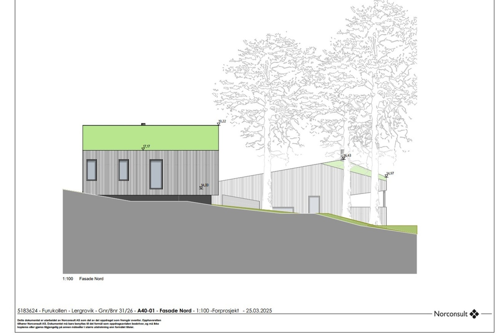 Det er gitt tillatelse til "Enebolig 2" på tomten som selges. "Enebolig 1" skal oppføres på nabotomten. Galleribilde