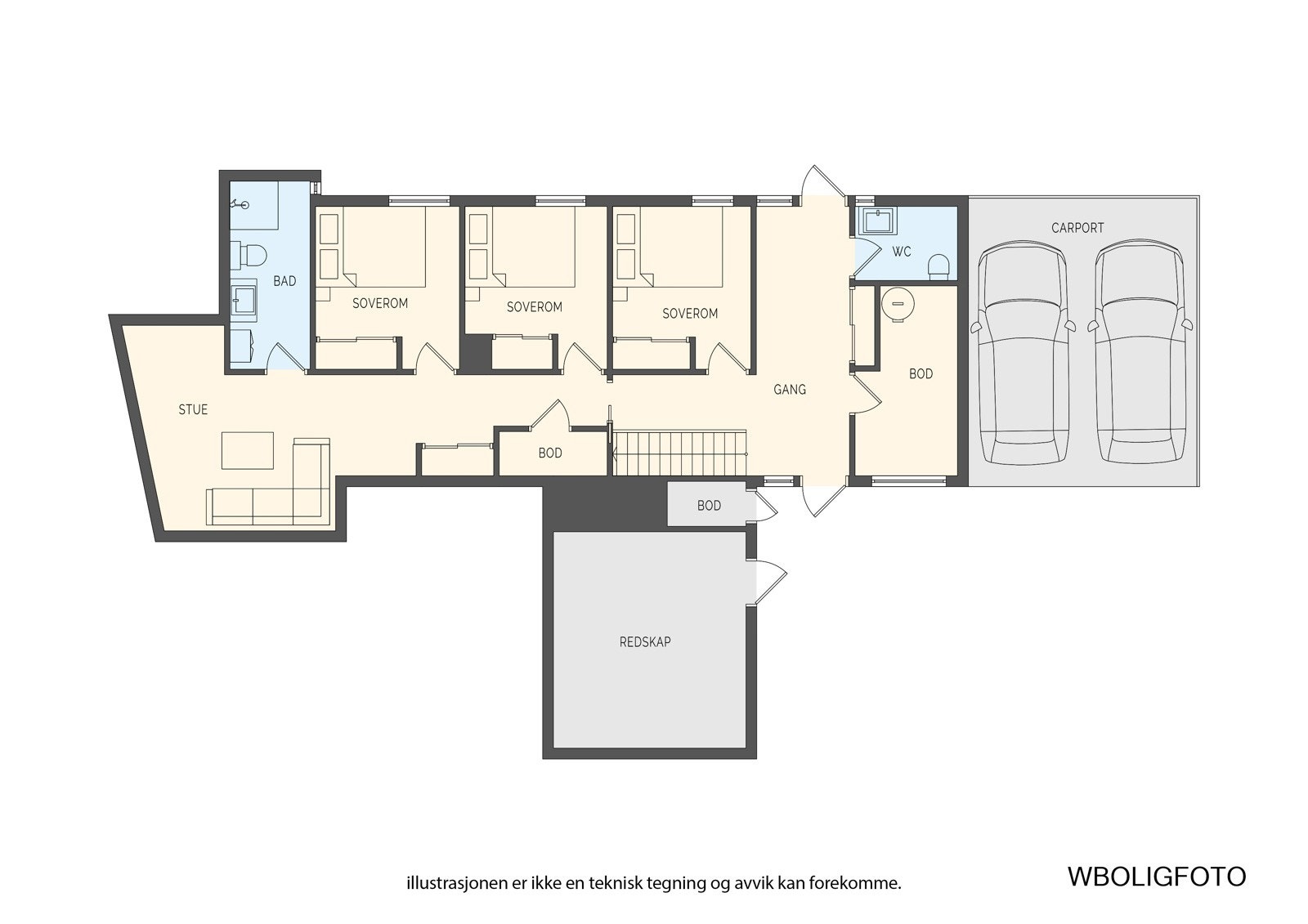 - Planløsning underetasje - Galleribilde
