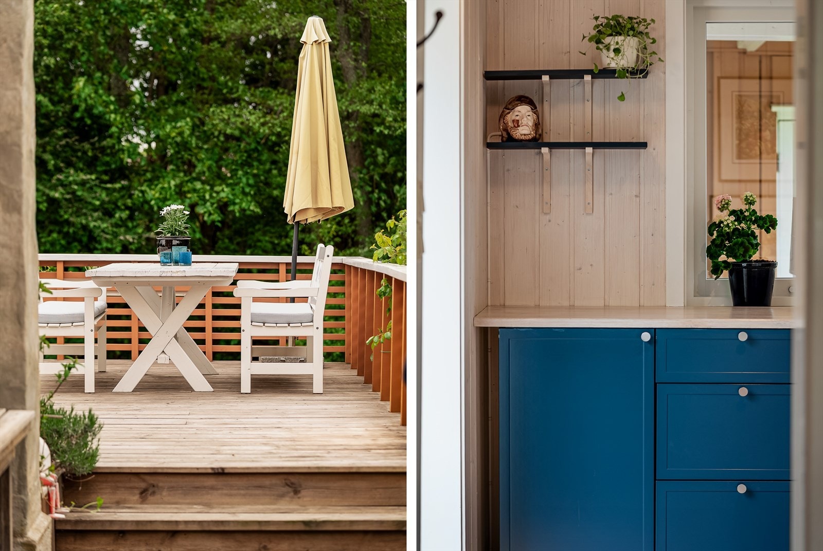 Uteplass og kjøkken. Galleribilde