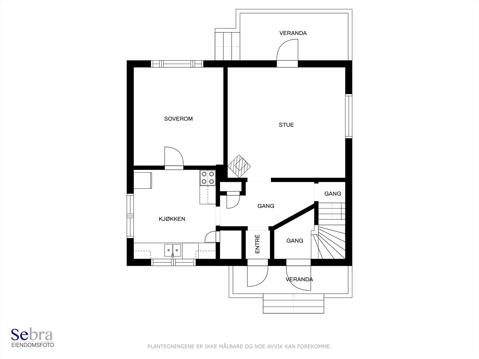 Plantegning 1. etg. enebolig Galleribilde