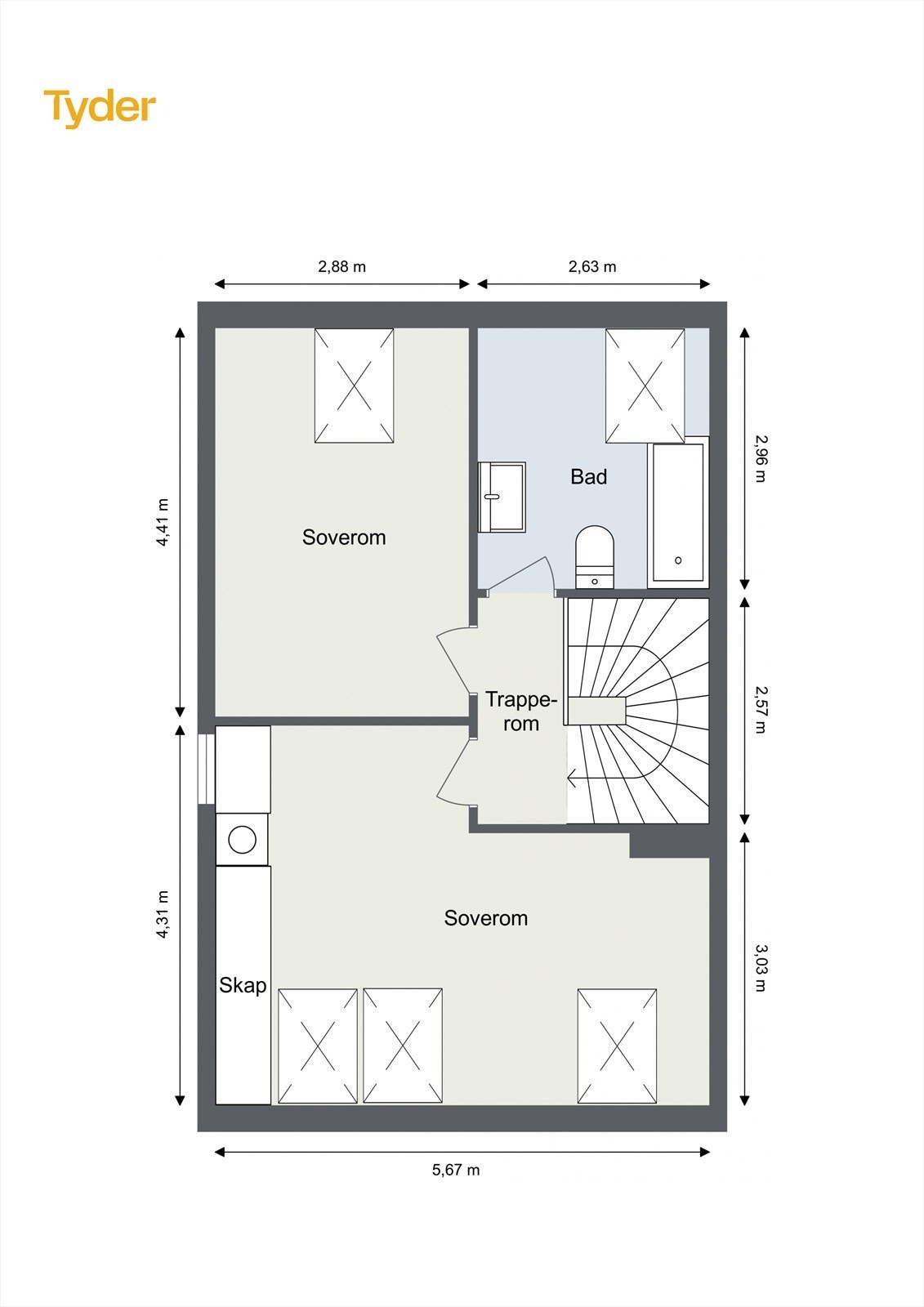 Plantegning loft. Galleribilde