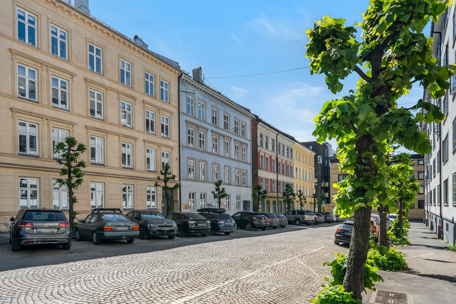 Leiligheten ligger i et område uten gater med gjennomkjøring. Dette gjelder både for Københavngata og Dælenenggata. Galleribilde