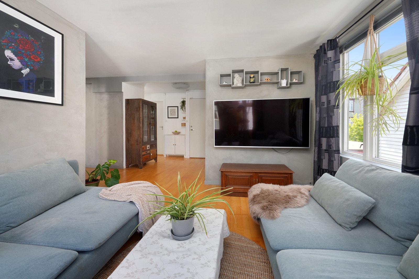 Koselig sittekrok i hjørnet av stuen. Galleribilde