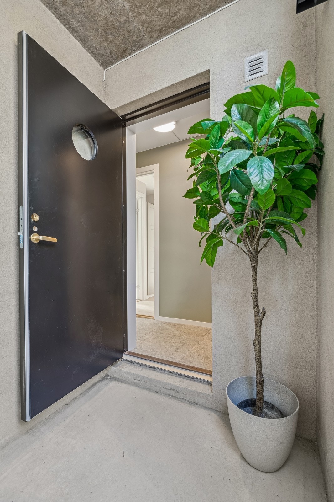 Hyggelig inngangsparti til leiligheten. Galleribilde