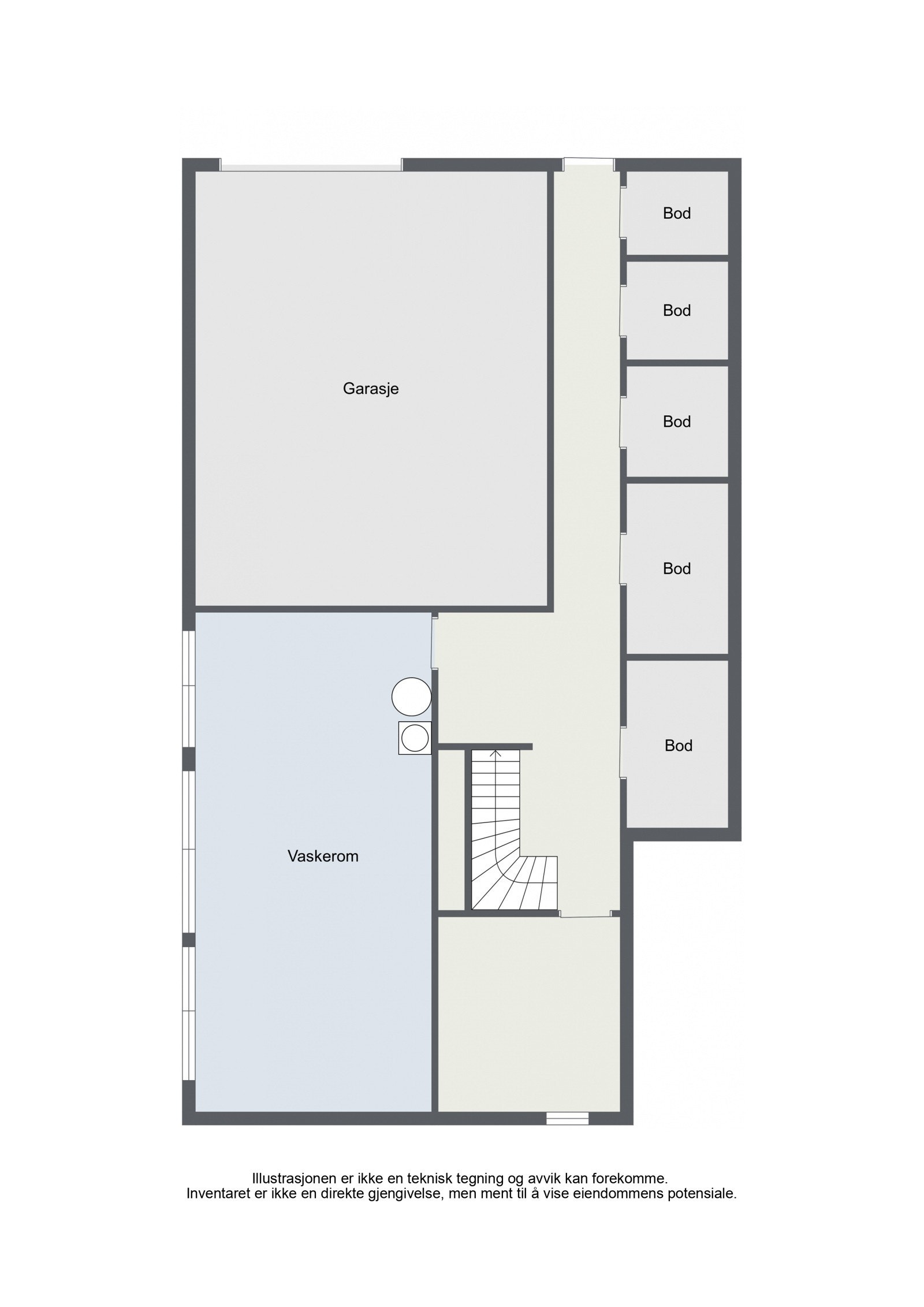 Plantegning kjeller. Galleribilde