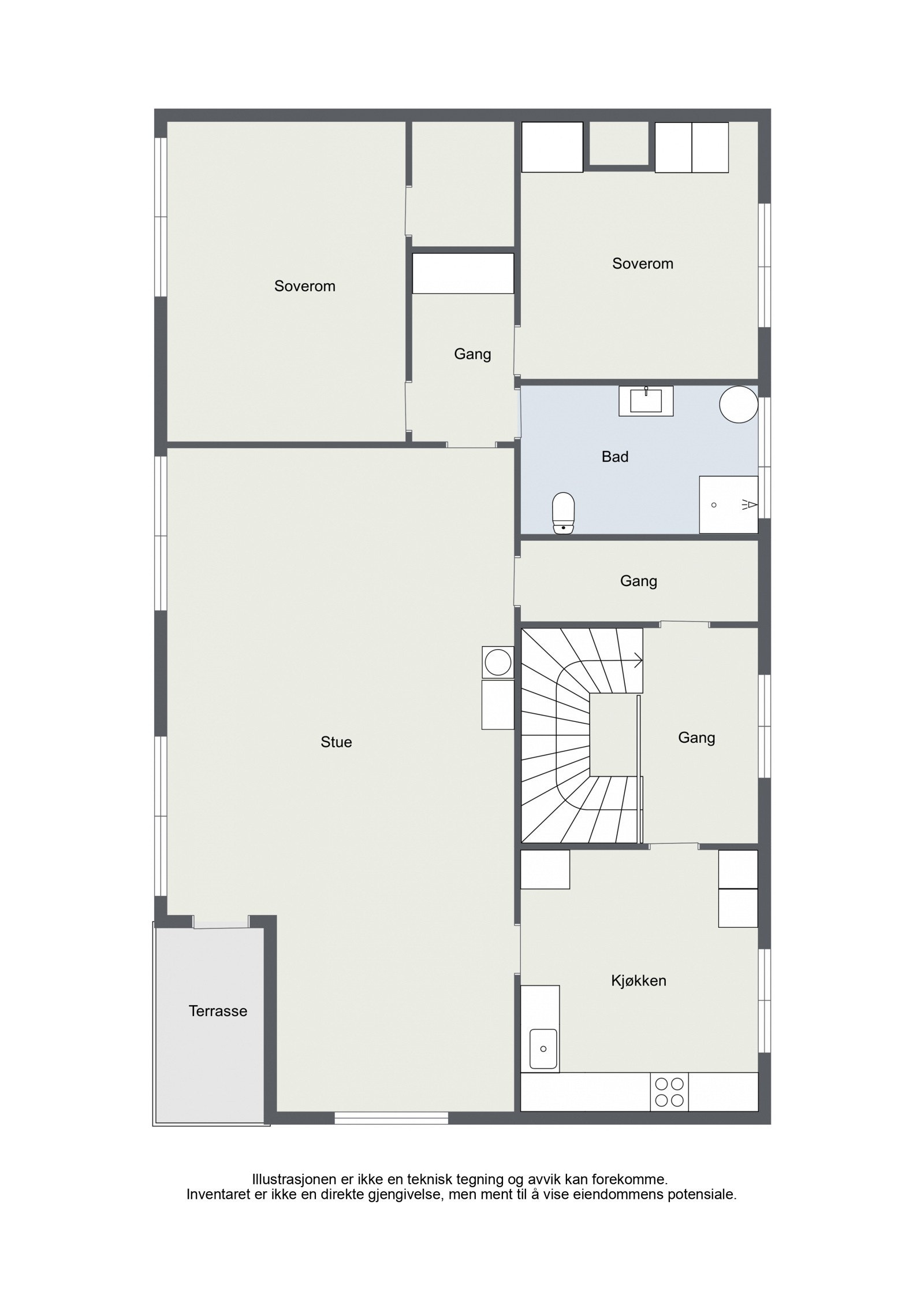 Plantegning 2. etasje. Galleribilde