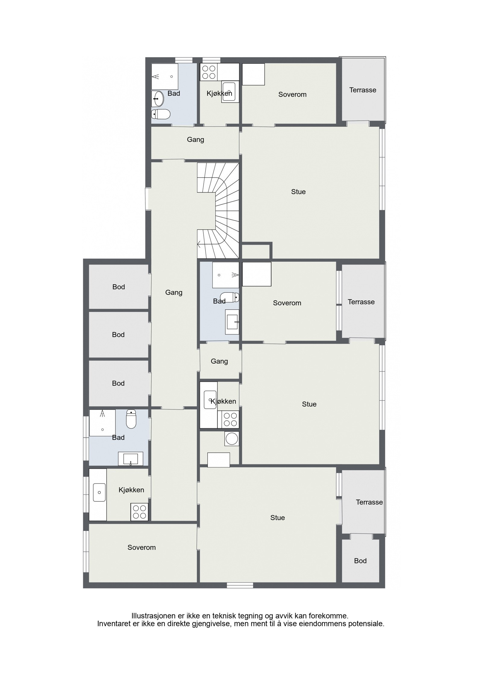 Plantegning 1. etasje. Galleribilde