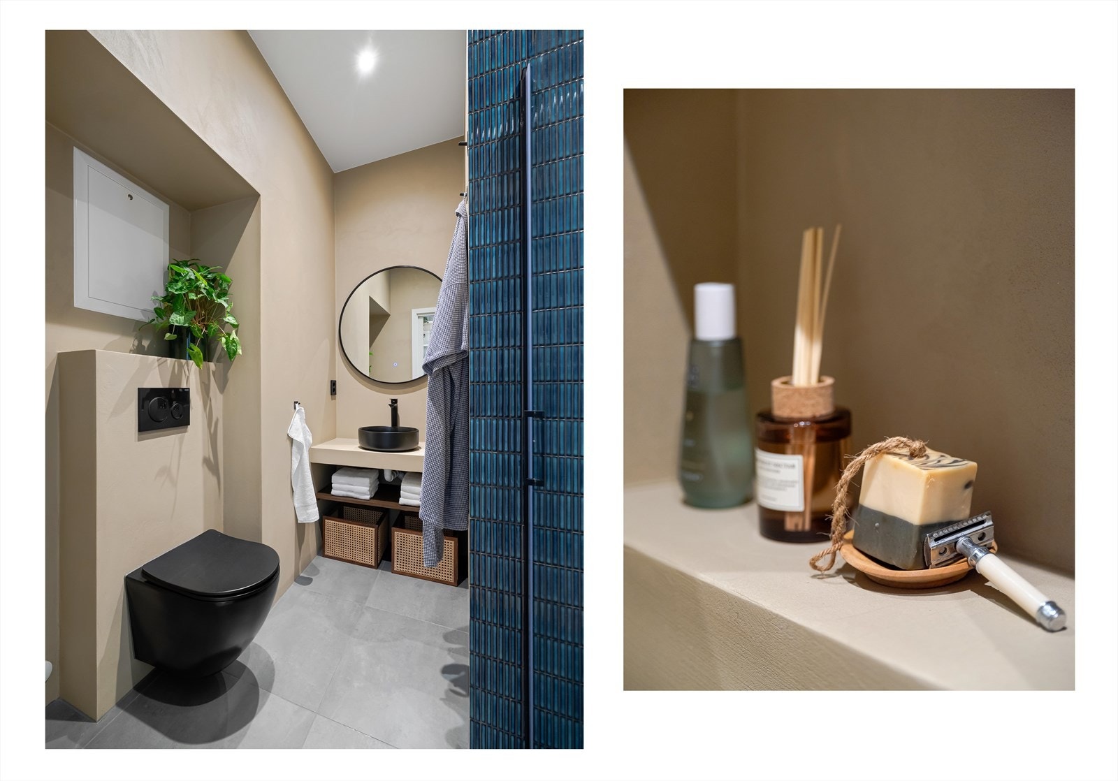 Badet er også utstyrt med behagelig gulvvarme. Vaskemaskinen er plassert i bod i trappegangen. Galleribilde