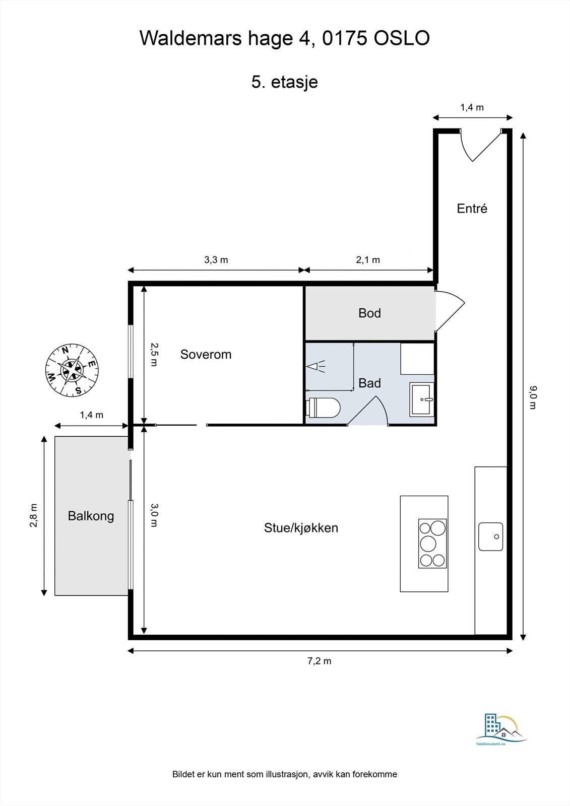 Plantegning med mål Galleribilde
